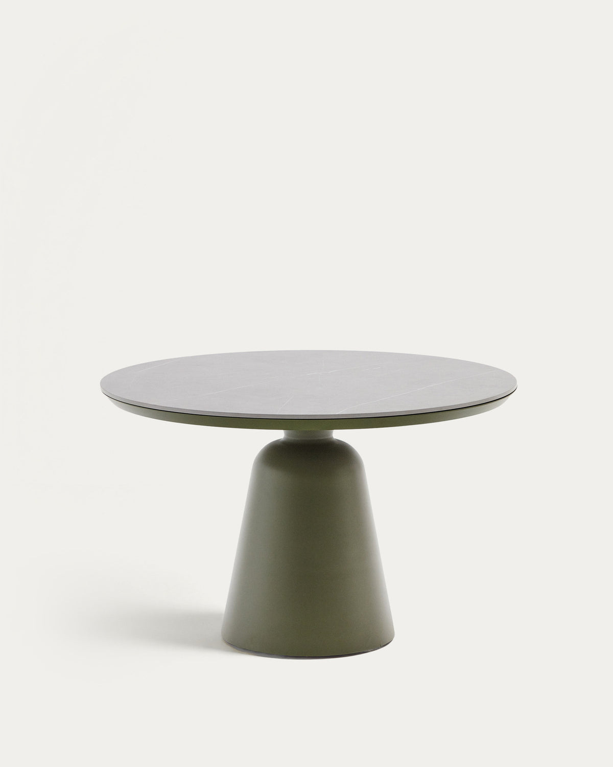 Table d'extérieur Tudons en aluminium avec plateau en céramique verte Ø 120 cm