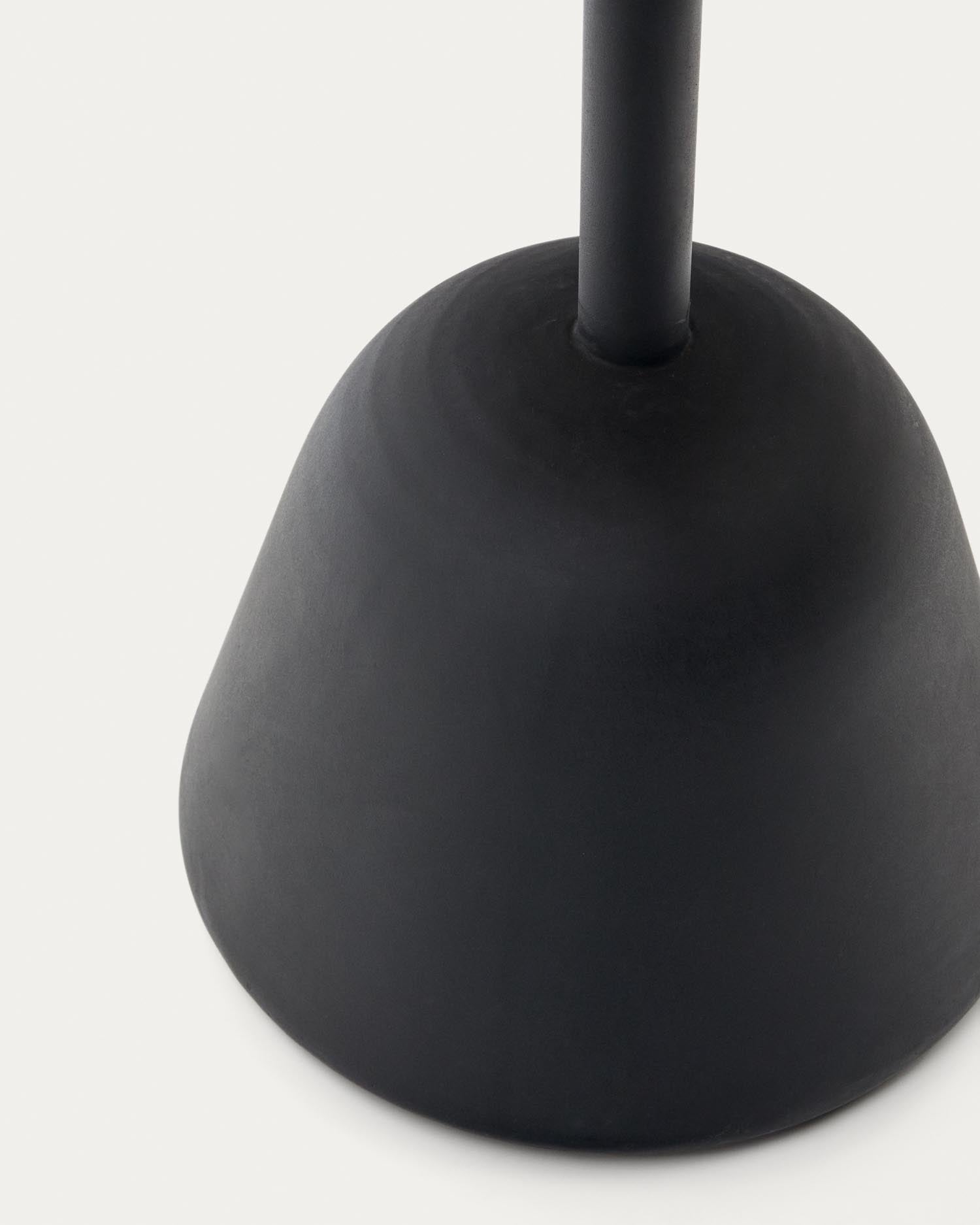 Moderner Hochtisch aus robustem schwarzen Stahl und warmem Akazienholz, perfekt für gesellige Stunden im Freien. FSC-zertifiziert und pflegeleicht.