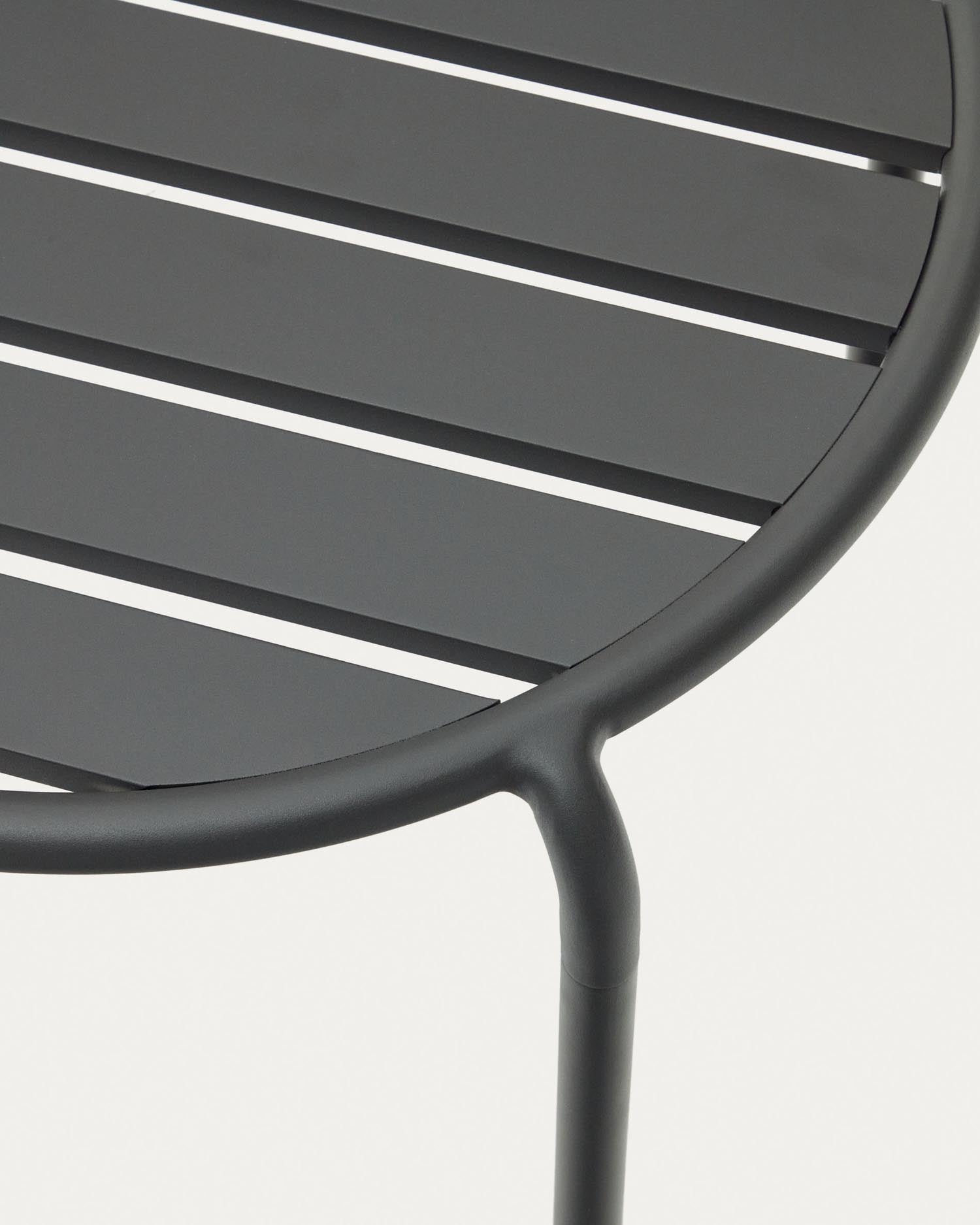 Stilvoller Gartenbeistelltisch Joncols aus robustem Aluminium, Ø 60 cm, in zeitlosem Grau. Perfekt für jeden Außenbereich und entspannte Momente.