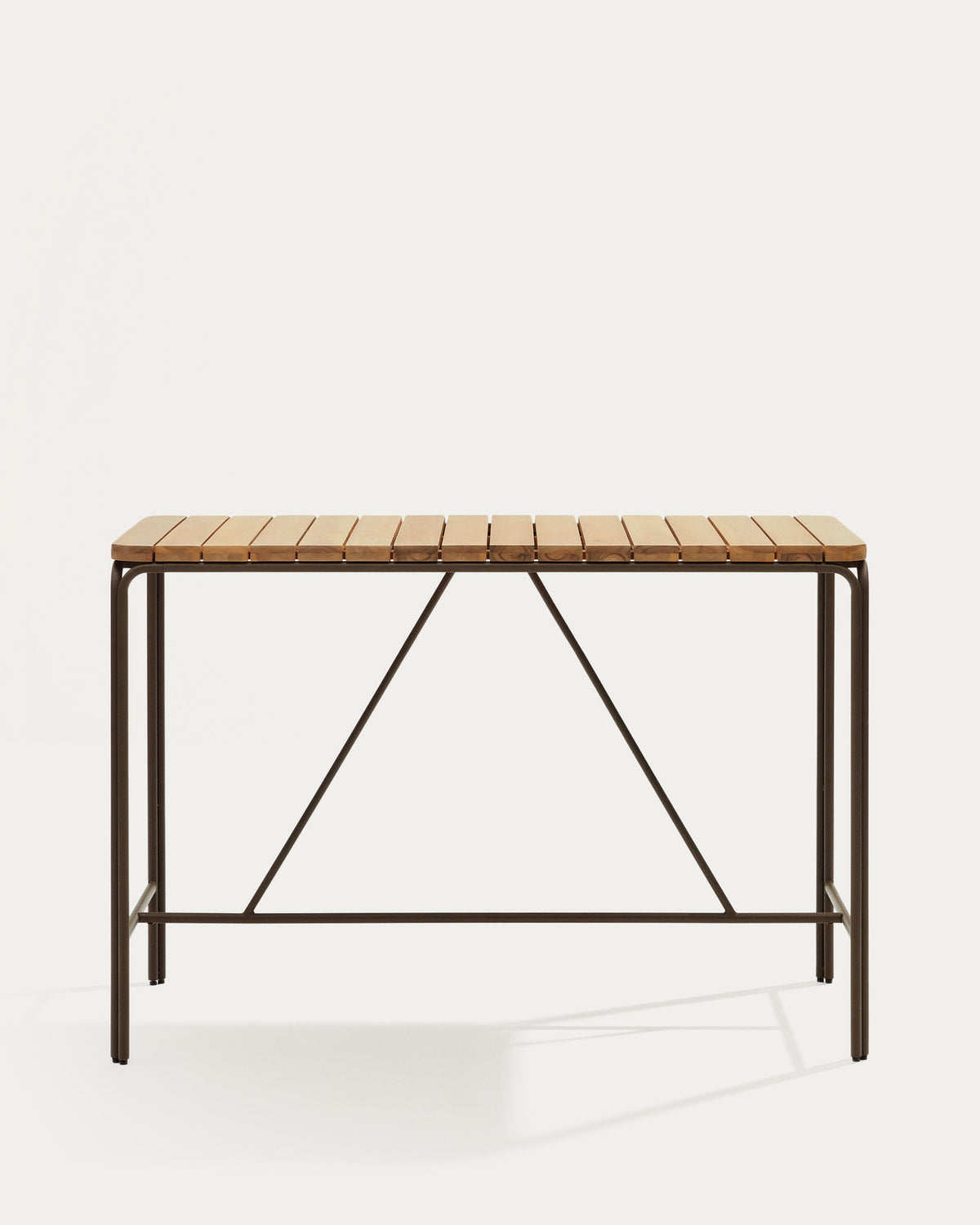 Tavolo alto da esterno Salguer, in legno massello di acacia e acciaio. <tc>Braun</tc> 140 x 70 cm FSC 100%