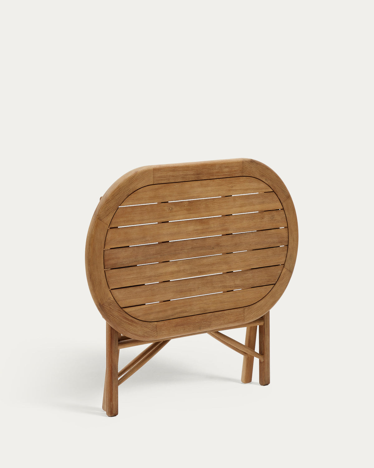 Klapptisch Dandara aus massivem Akazienholz in Naturoptik Ø 120 x 60 cm FSC 100% in Braun präsentiert im Onlineshop von KAQTU Design AG. Gartentisch ist von Kave Home