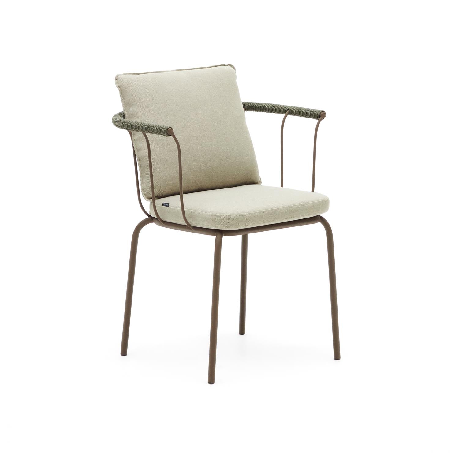 Salguer Stuhl: Stilvoller Komfort aus Seil & Stahl für Aussenbereiche.