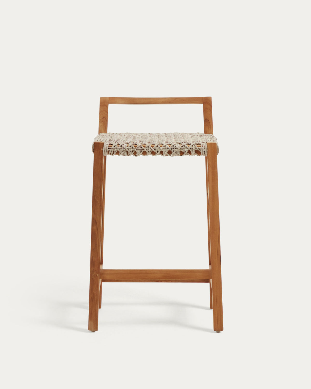 Giverola Hocker aus massivem Teakholz 67,5 cm in Natur, Beige präsentiert im Onlineshop von KAQTU Design AG. Outdoor-Barstuhl ist von Kave Home