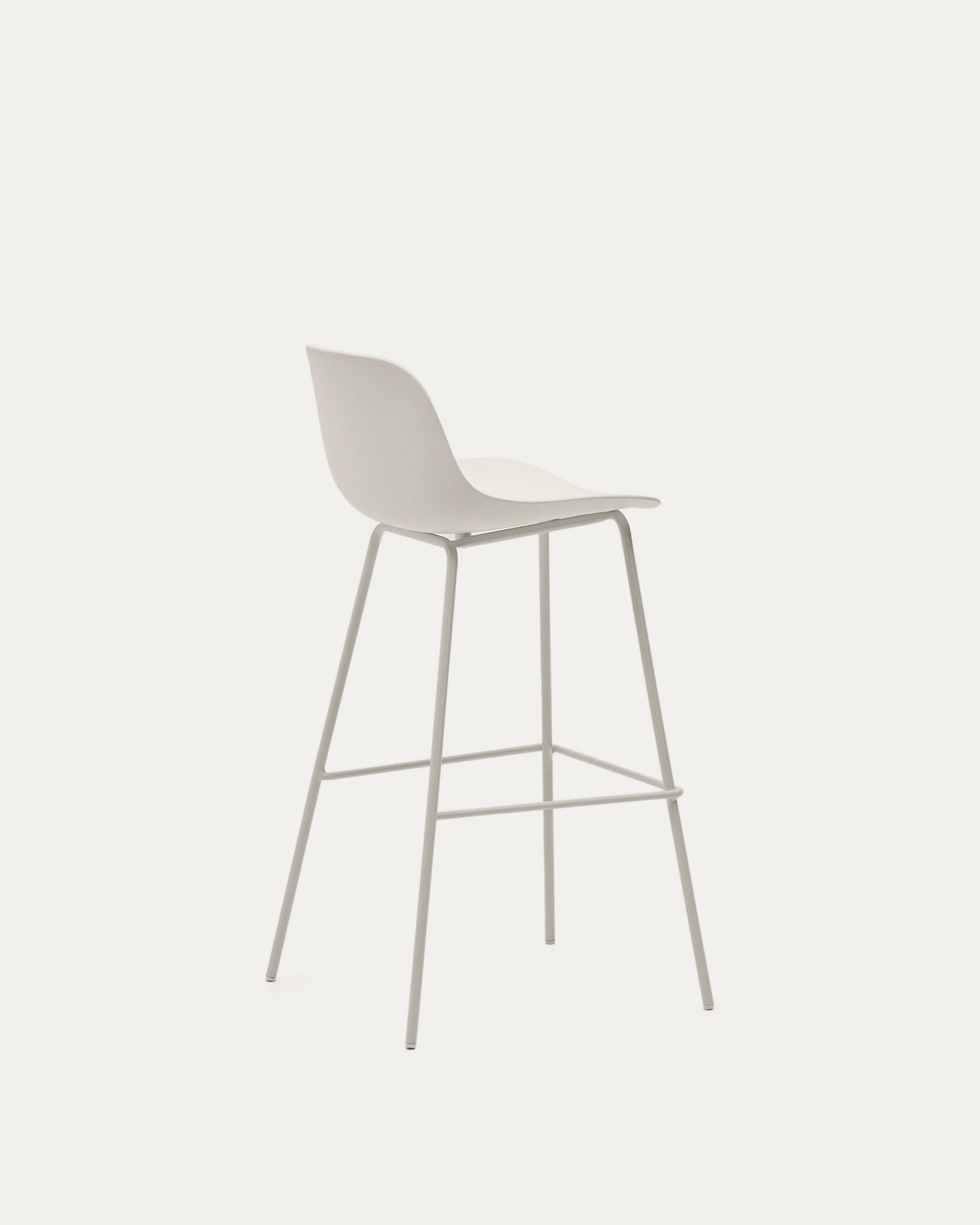 Altea beiger Hocker mit beige lackierten Stahlbeinen 75 cm in Beige präsentiert im Onlineshop von KAQTU Design AG. Outdoor-Barstuhl ist von Kave Home