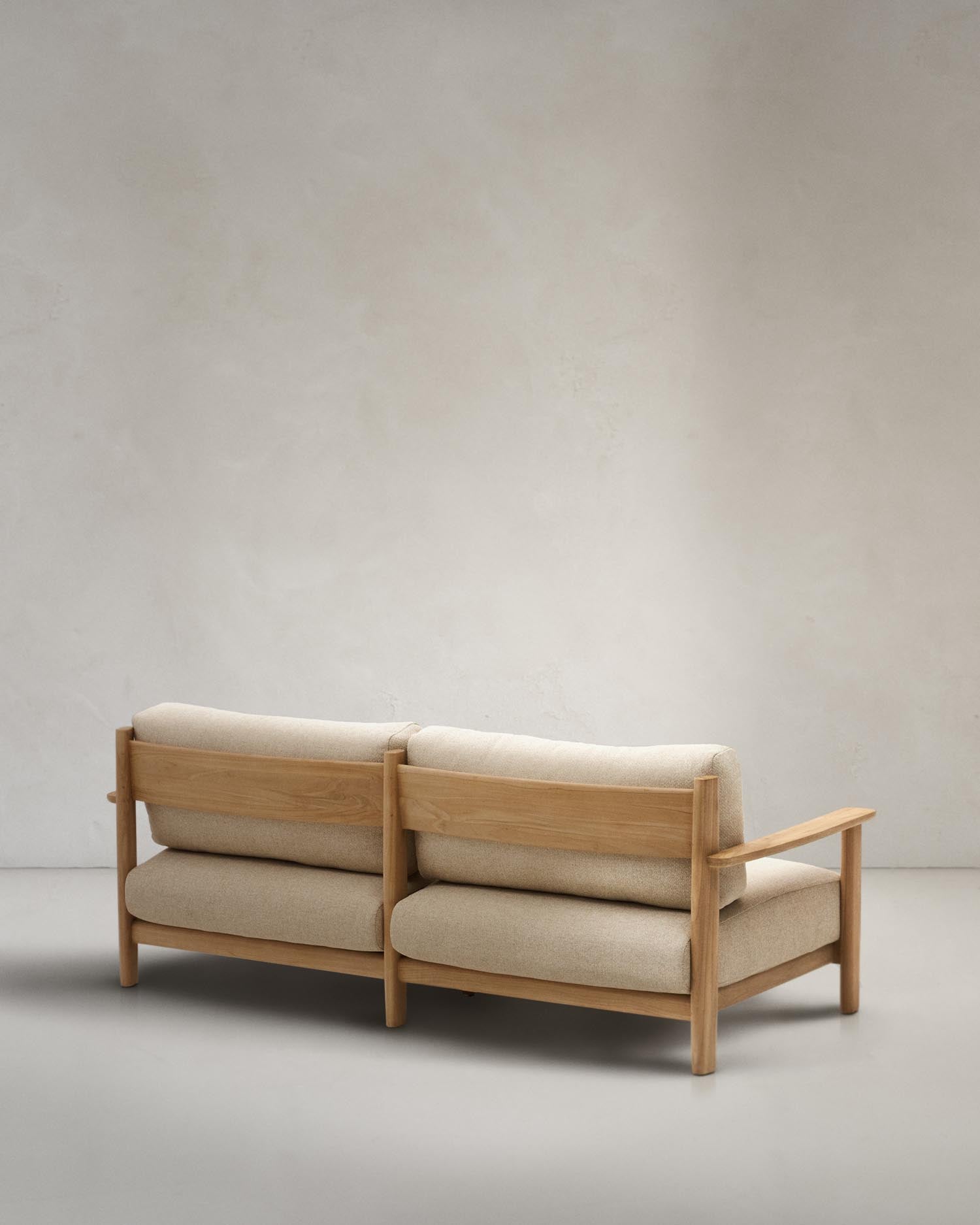 Stilvolles 3-Sitzer-Sofa aus FSC-zertifiziertem Teakholz, 212 cm, perfekt für nachhaltige und elegante Wohnbereiche.