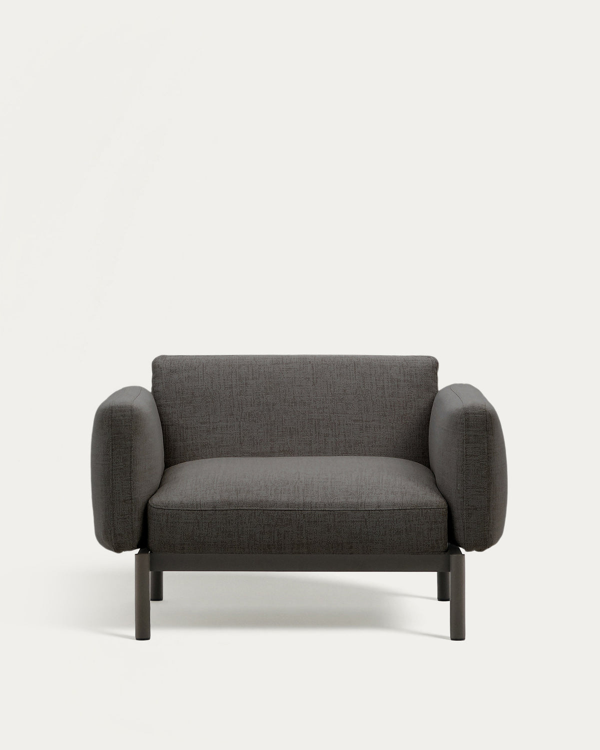 Modularer Outdoor-Sessel Sorells aus Aluminium in grauer Ausführung in Graphit, Grau präsentiert im Onlineshop von KAQTU Design AG. Outdoor-Sessel mit Armlehnen ist von Kave Home