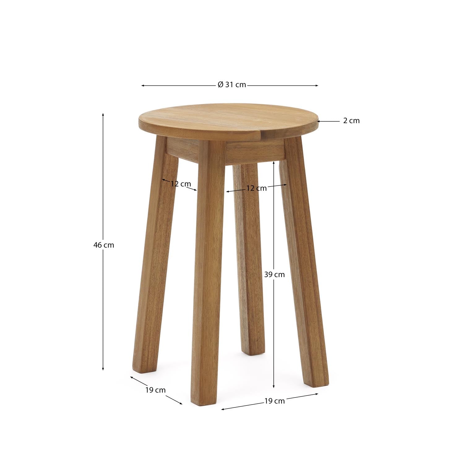 Amel Outdoor Fussablage: Stilvolles Akazienholz für entspannte Stunden im Freien. Perfekt für Ihre Gartenmöbel und nachhaltige Eleganz.