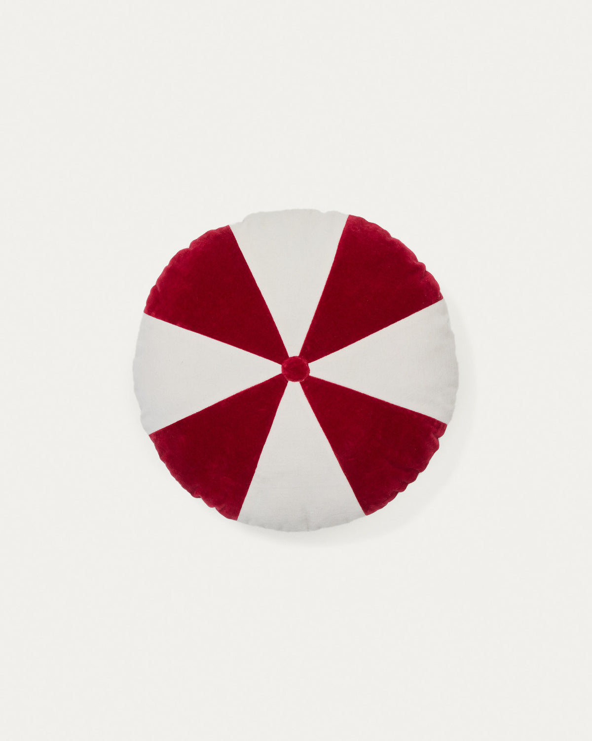 Rundes Kissen Odet aus Baumwolle weiss und rot Ø 45 cm in Rot präsentiert im Onlineshop von KAQTU Design AG. Deko Kissen ist von Kave Home