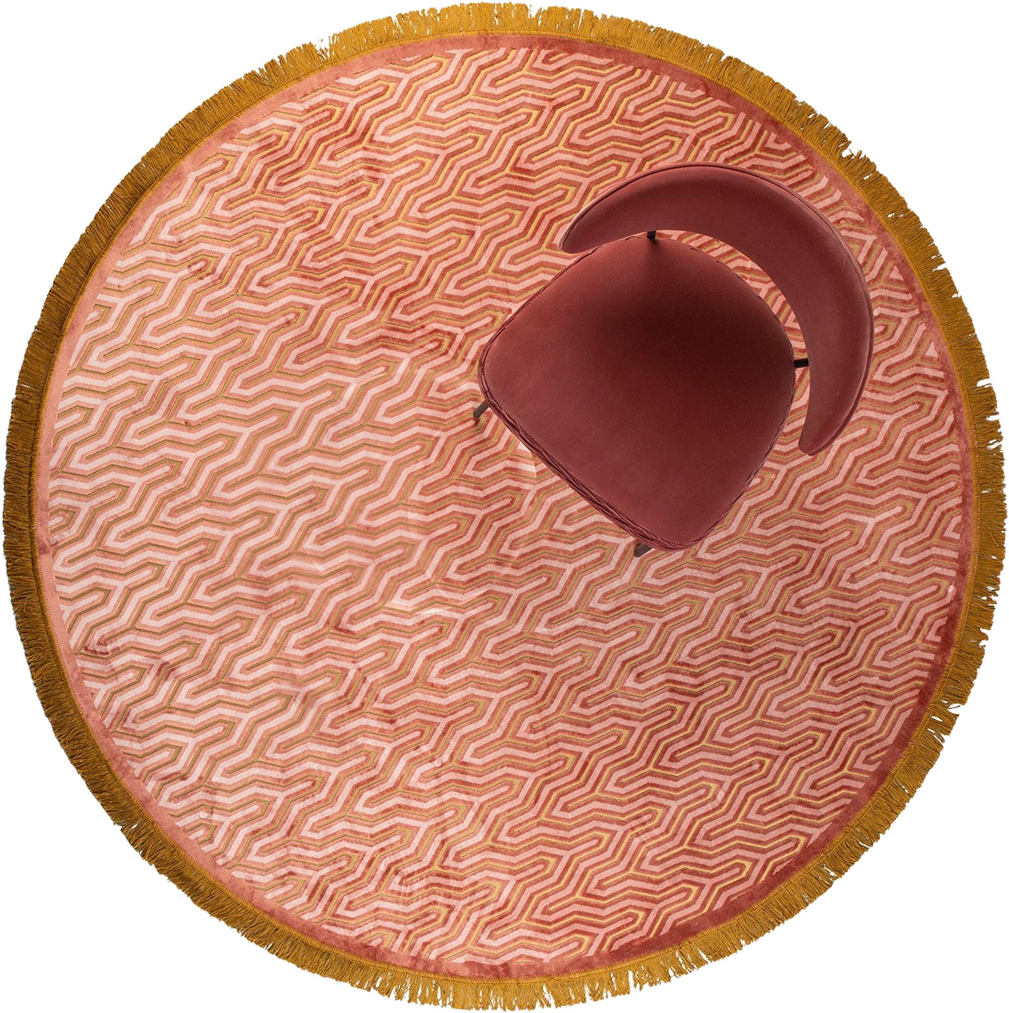 Eleganter runder Teppich in Pink, 200 cm, von Bold Monkey.