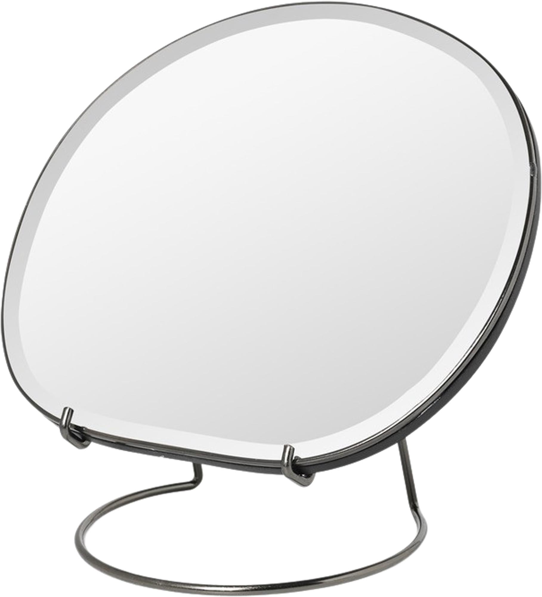 Entdecke den eleganten Pond Tischspiegel von Ferm Living. Mit asymmetrischem Design und abnehmbarem Metallständer, inspiriert von Wasserbewegungen, ideal für jeden Raum.