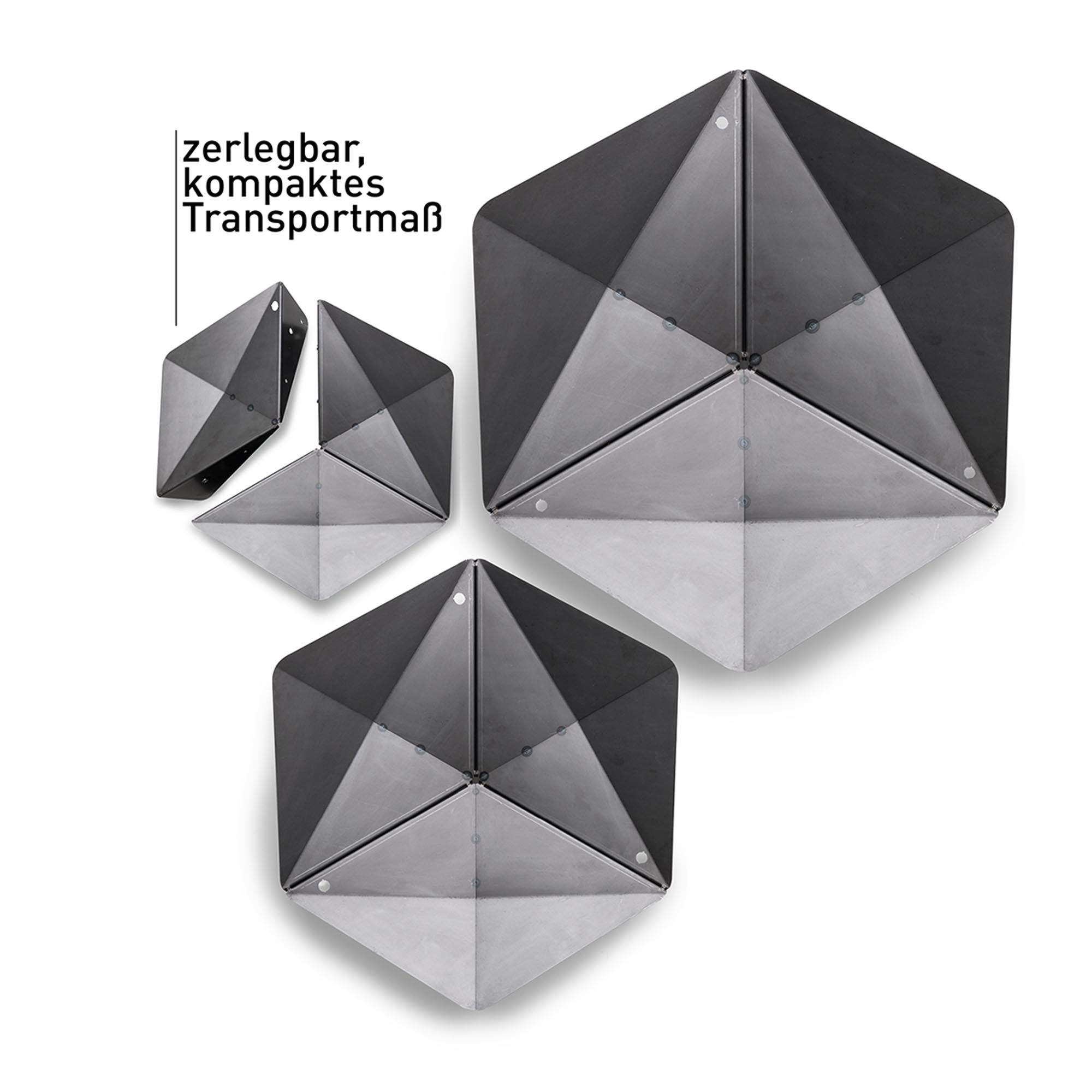 TRIPLE 65: Elegante Feuerschale aus Corten-Stahl, ideal für gesellige Abende und vielseitige Grillmöglichkeiten im Freien.