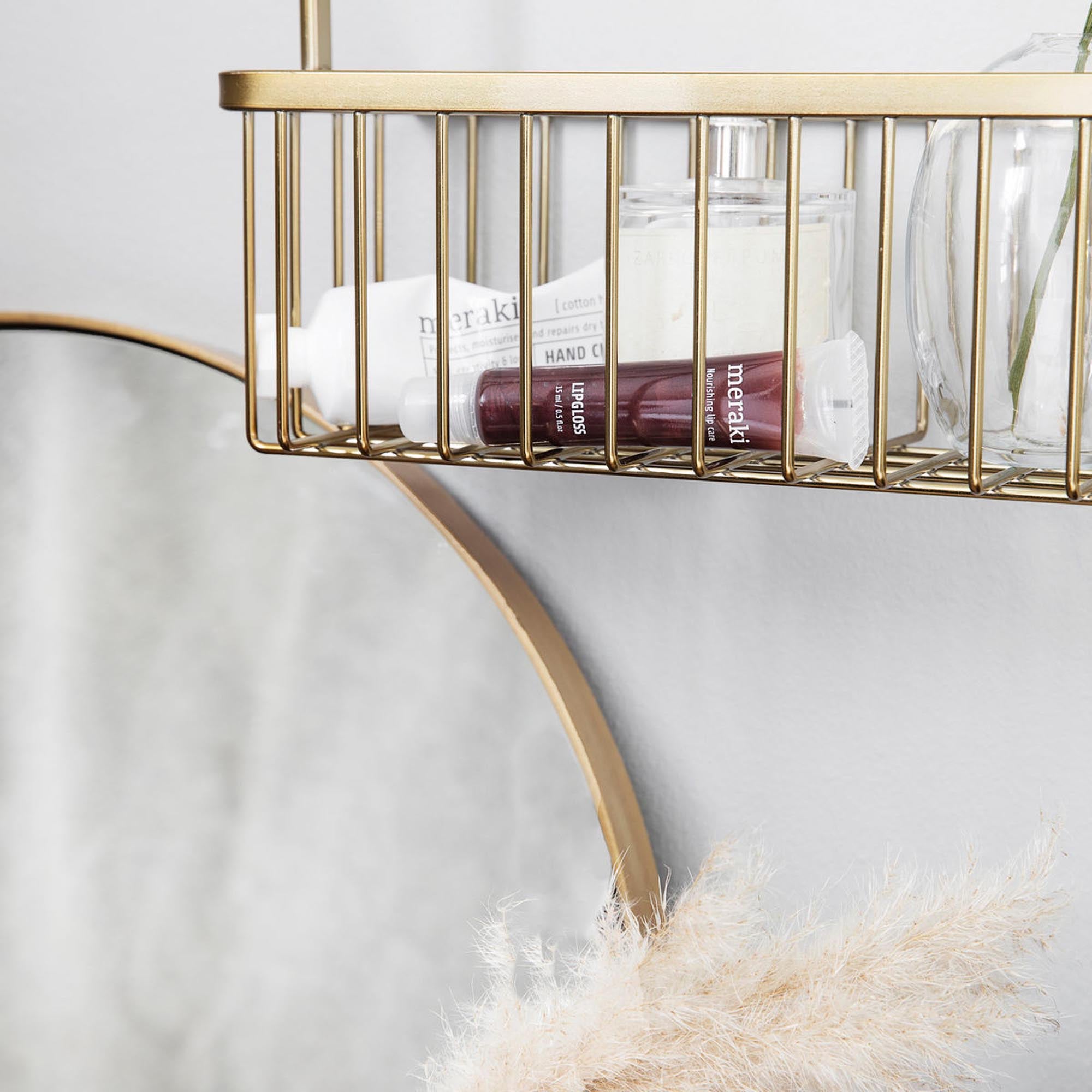 Praktischer Doppelkorb von House Doctor für stilvolle Badorganisation. Ideal für Pflegeprodukte und Accessoires, aus langlebigem Edelstahl.