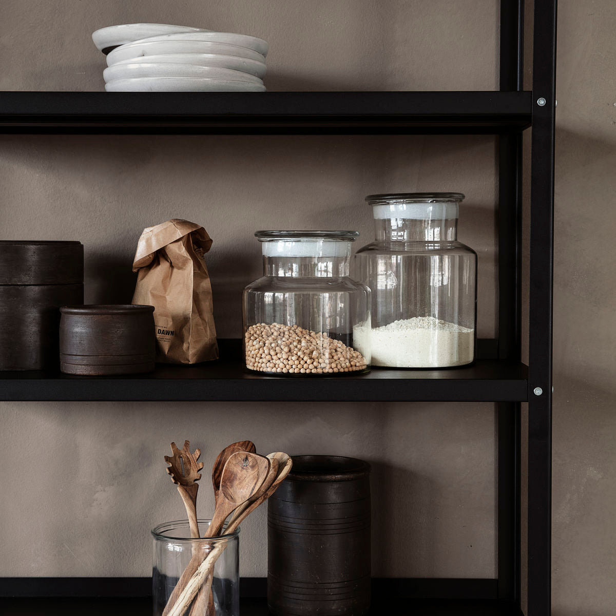 Aufbewahrung mit Deckel, Farma in Klar präsentiert im Onlineshop von KAQTU Design AG. Aufbewahrungsbehälter ist von House Doctor