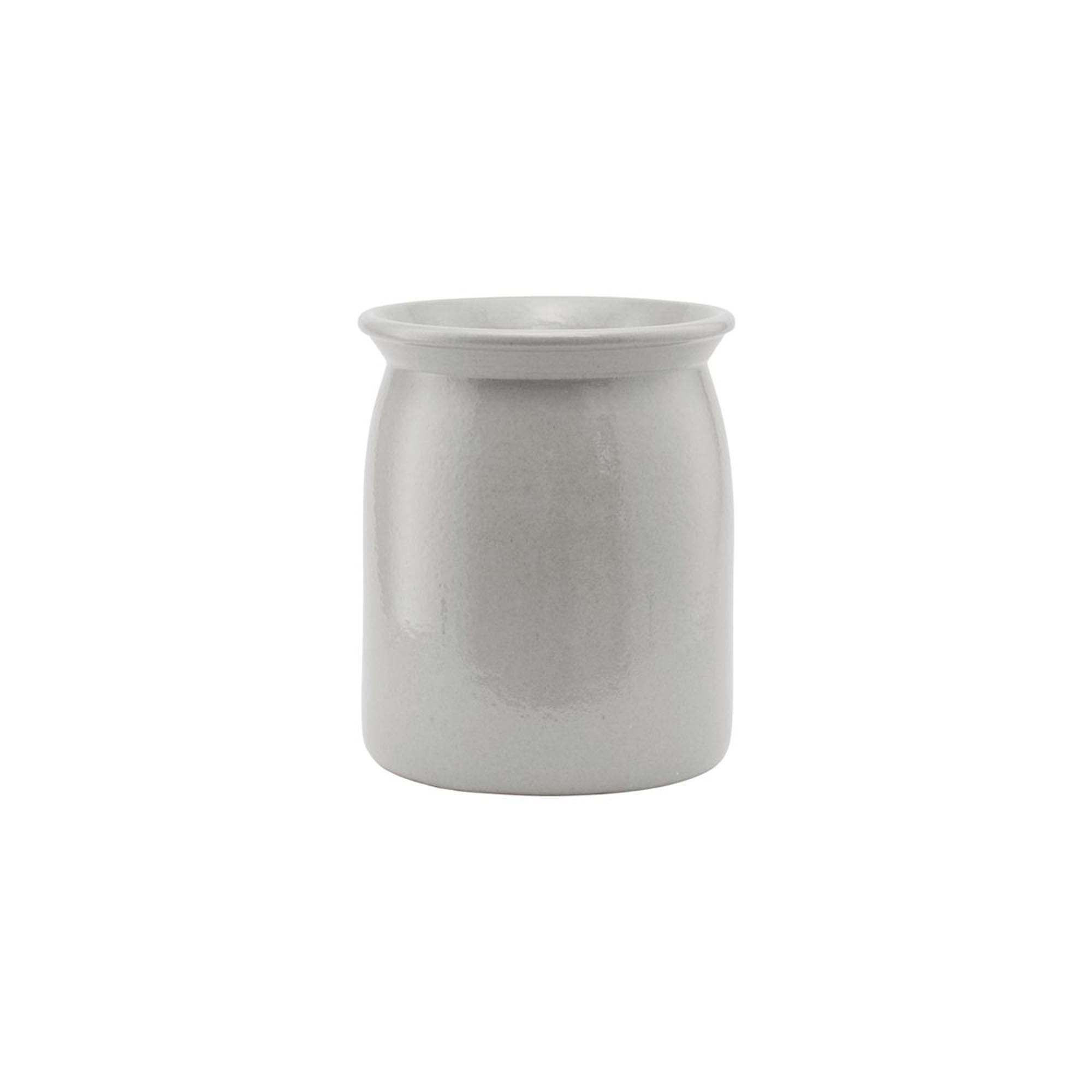 Elegantes Steingutgefäss "Shellish Grey" von Meraki: stilvolles Badzubehör, harmonische graue Farbe, langlebig, handgefertigt, funktional.