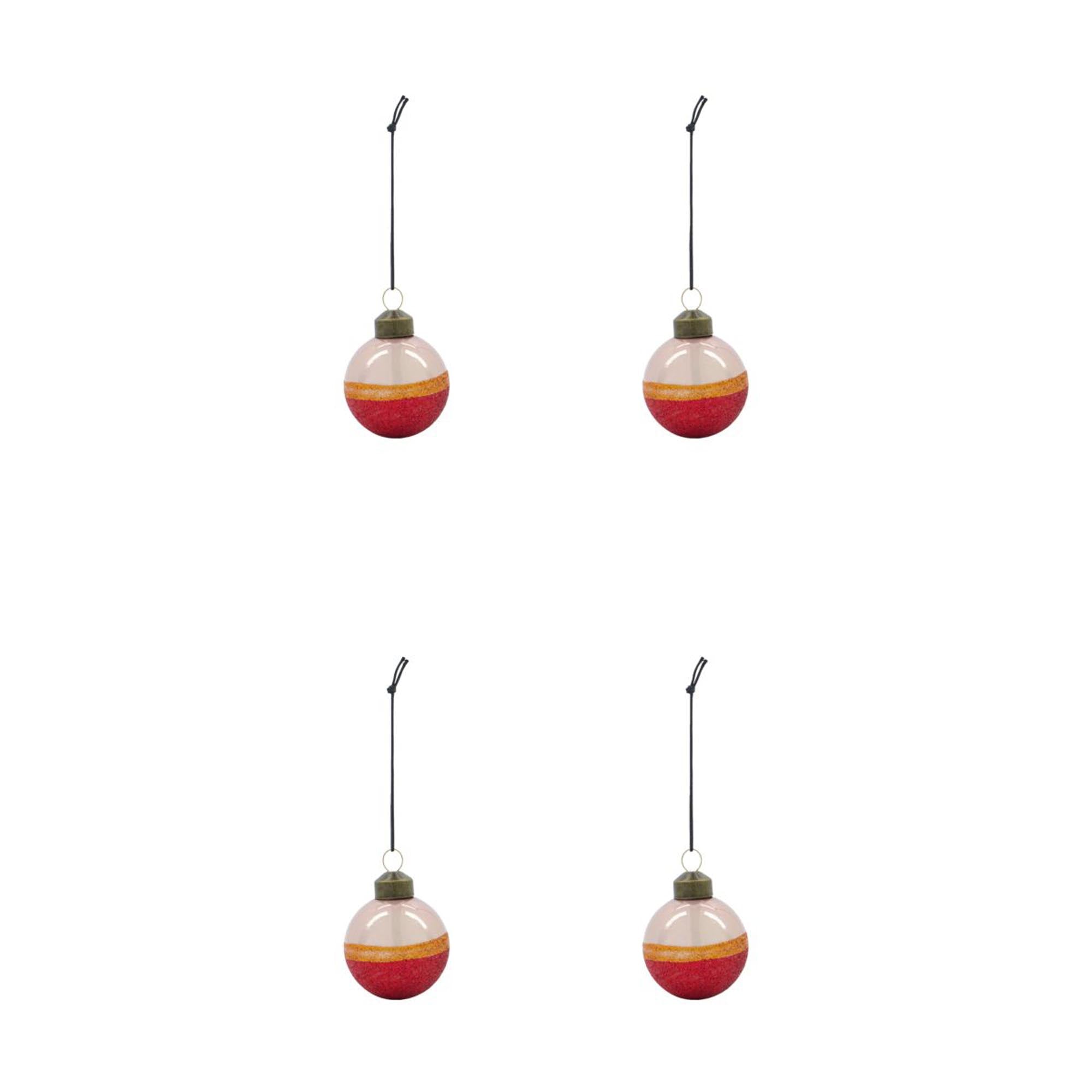 Elegante HDMalo Ornamente: Handgefertigte Glaskugeln in Rosa, Apricot & Rot für stilvolle, moderne Weihnachtsdeko.