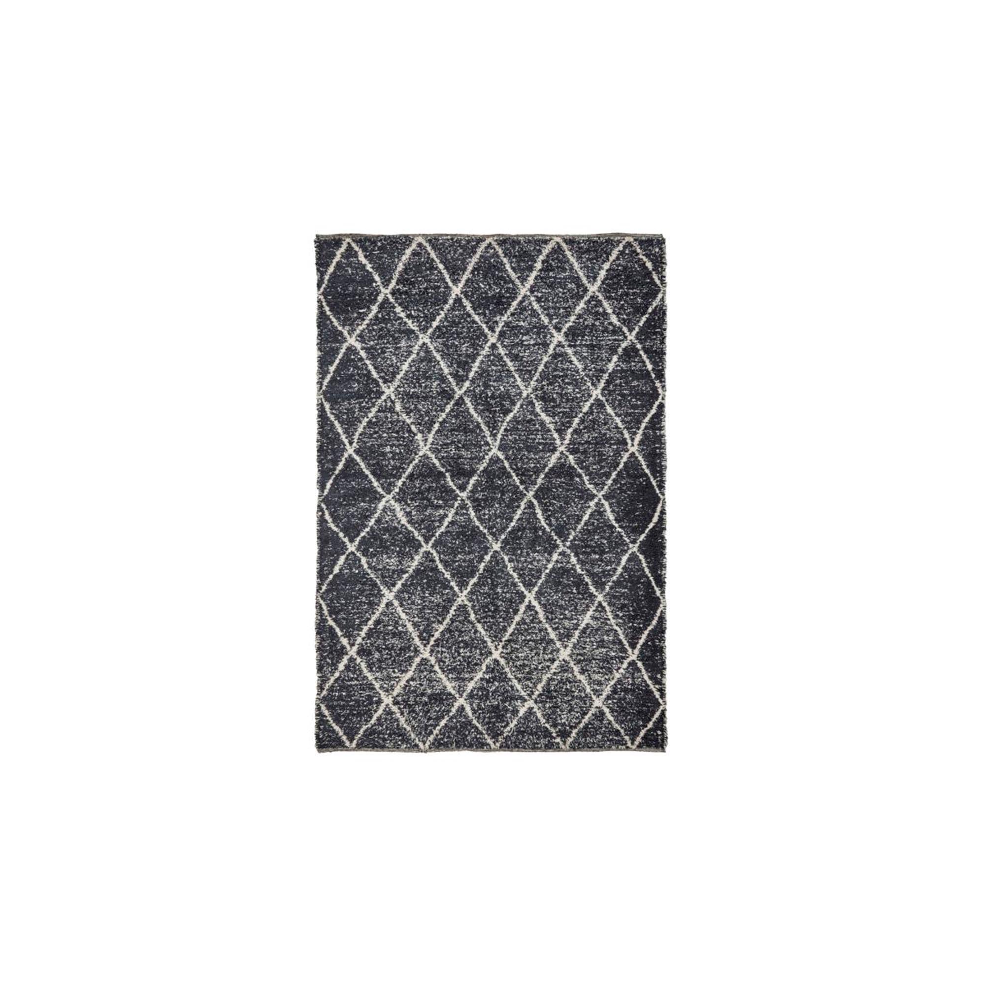 Eleganter, wendbarer Teppich HDCruz in Creme/Grau von House Doctor, aus Baumwolle mit Fransen, für stilvolle Wohnräume.