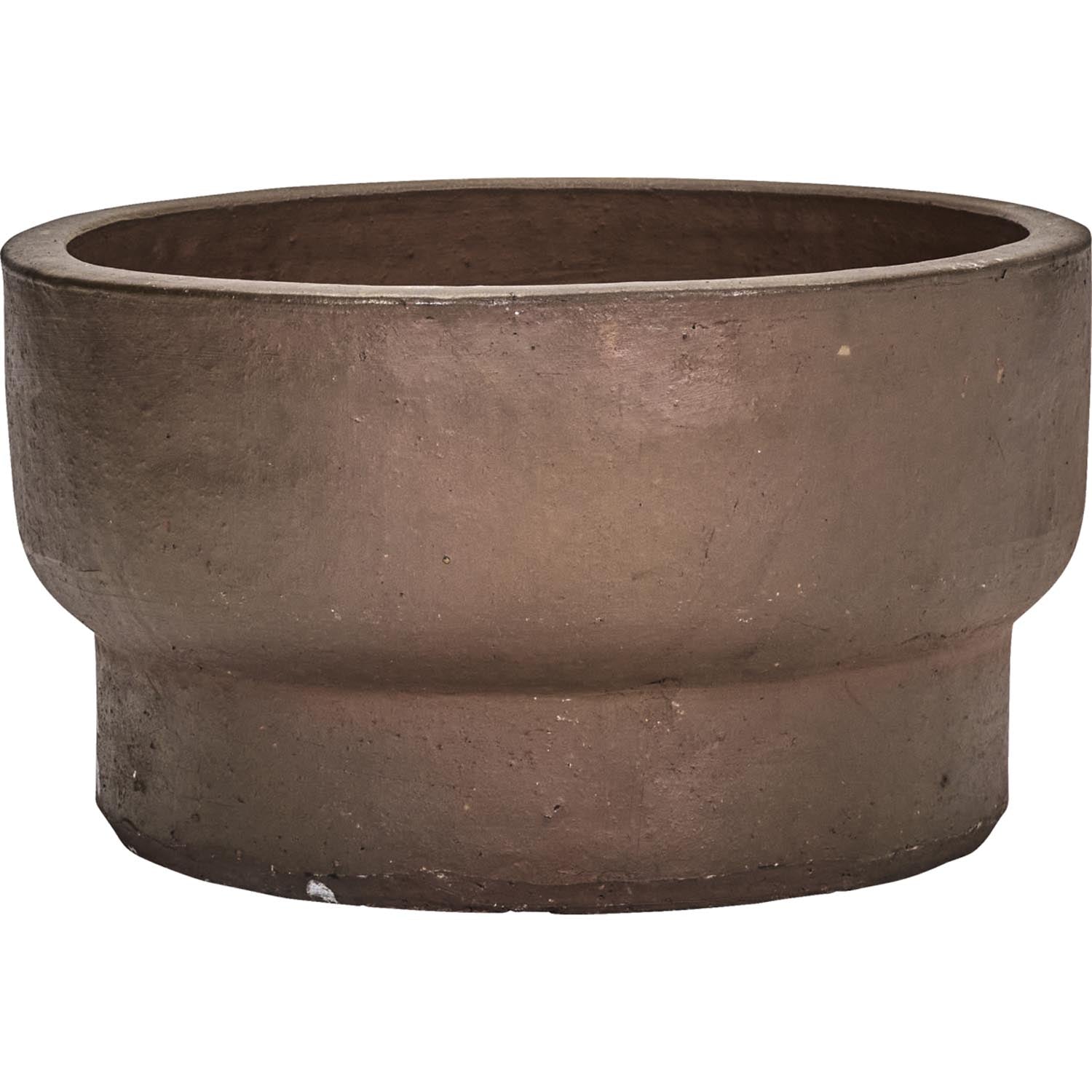 Stilvoller Pflanzentopf in antikem Braun von HDTerra, ideal für die Dekoration im Freien und zur Präsentation Ihrer Pflanzen.