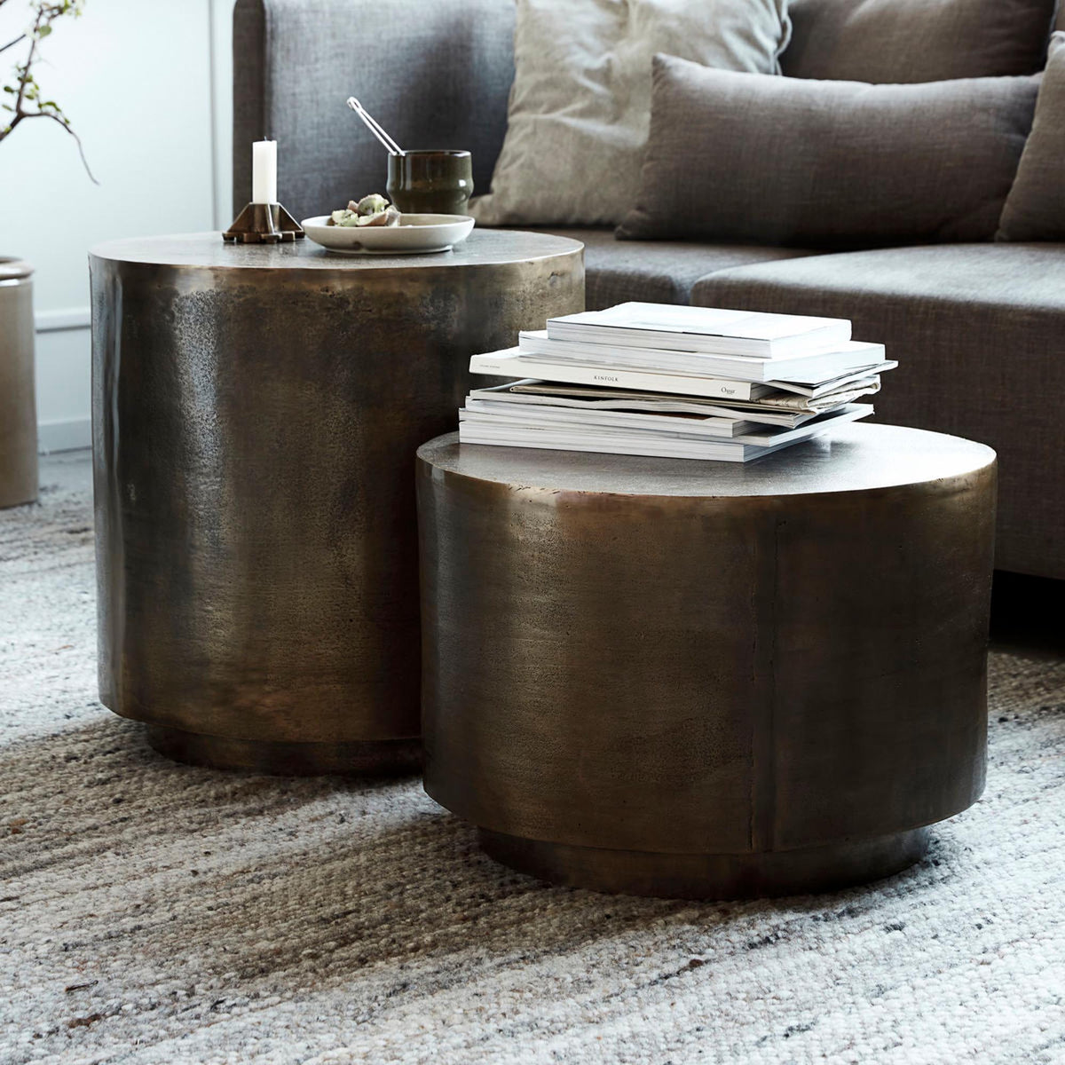 Couchtisch, Rota in Antikes Messing präsentiert im Onlineshop von KAQTU Design AG. Beistelltisch ist von House Doctor