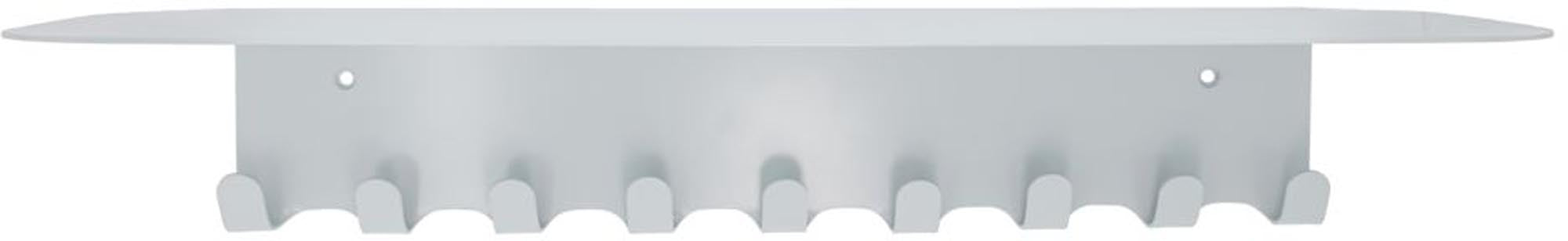 Hakenleiste von House Doctor: Modernes Design, hellgrau, 9 Haken, Regalbrett, minimalistisch, ideal für Flur & Schlafzimmer.