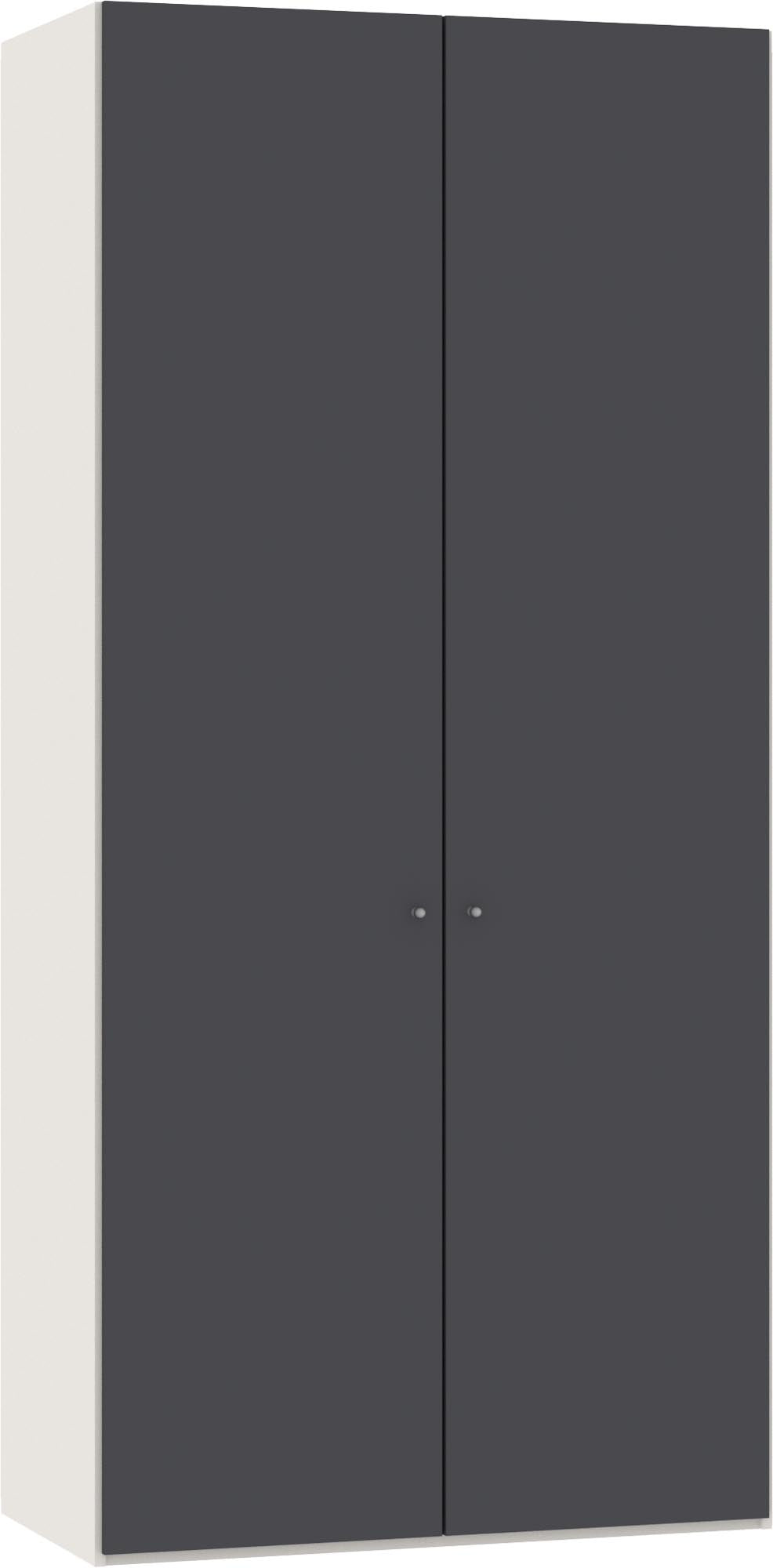 Moderner Jutzler Drehtürenschrank 2-türig Anthrazit inkl. Zubehör.