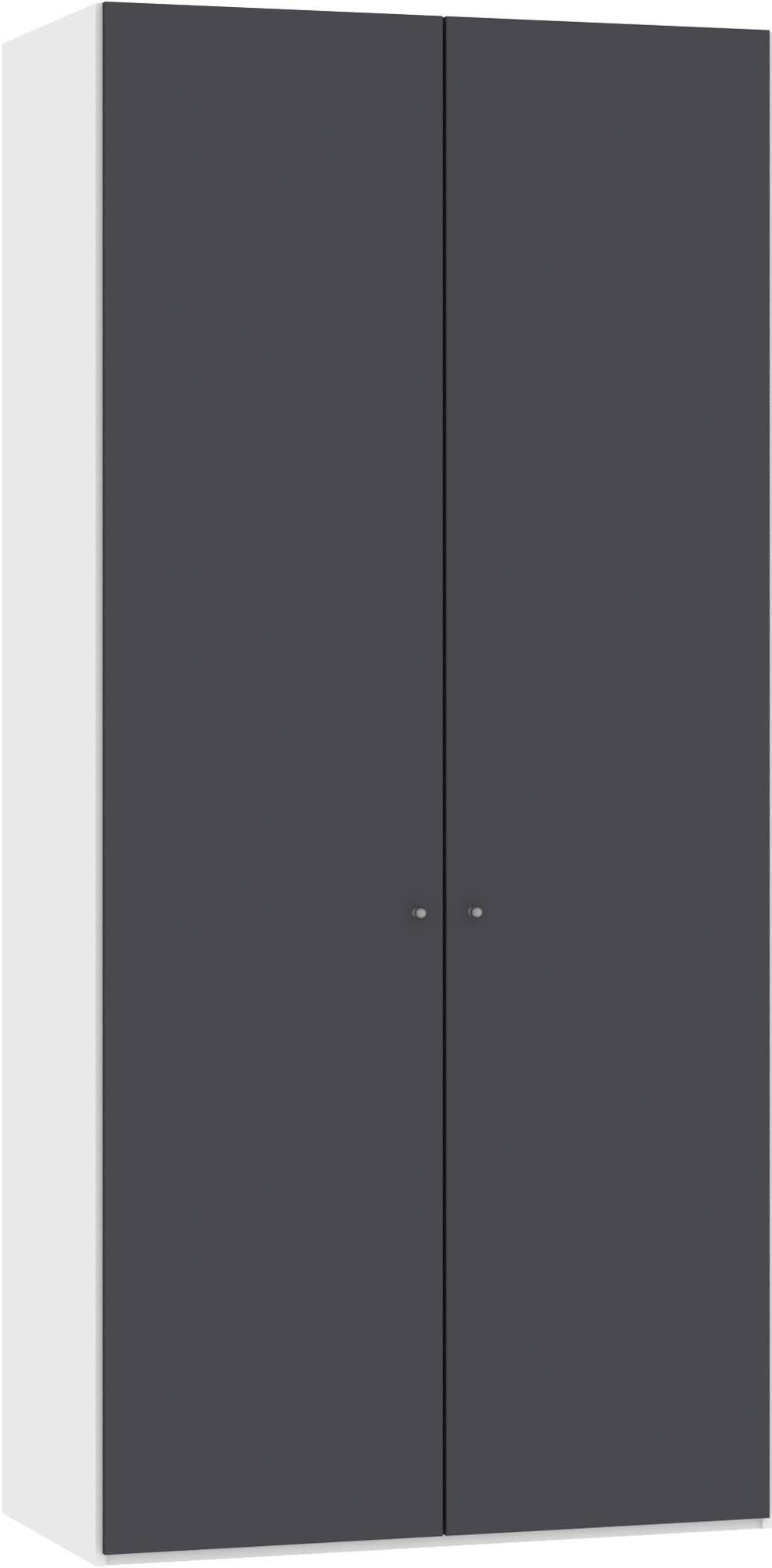 Moderner Jutzler Drehtürenschrank in Anthrazit für optimale Raumnutzung.