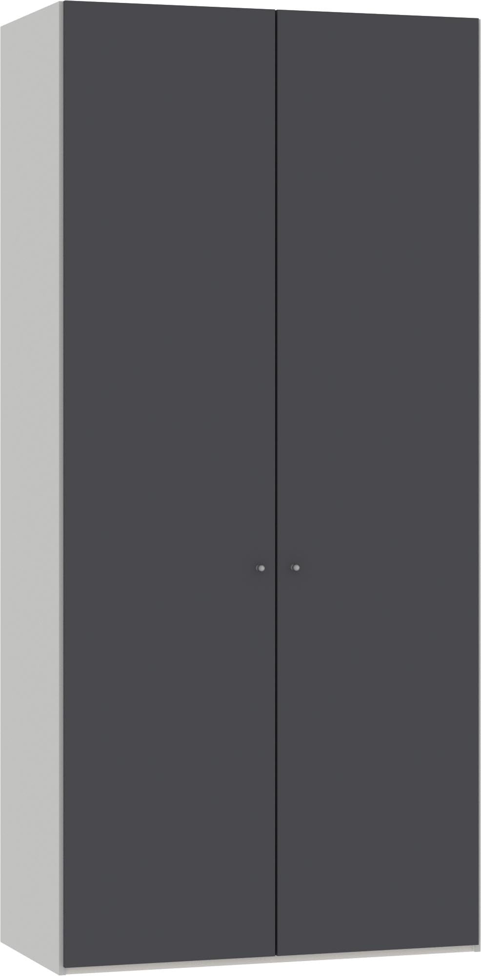 Eleganter 2-türiger Drehtürenschrank von Jutzler in Anthrazit. Hochwertige Verarbeitung und individuelle Innenraumgestaltung für jeden Bedarf.