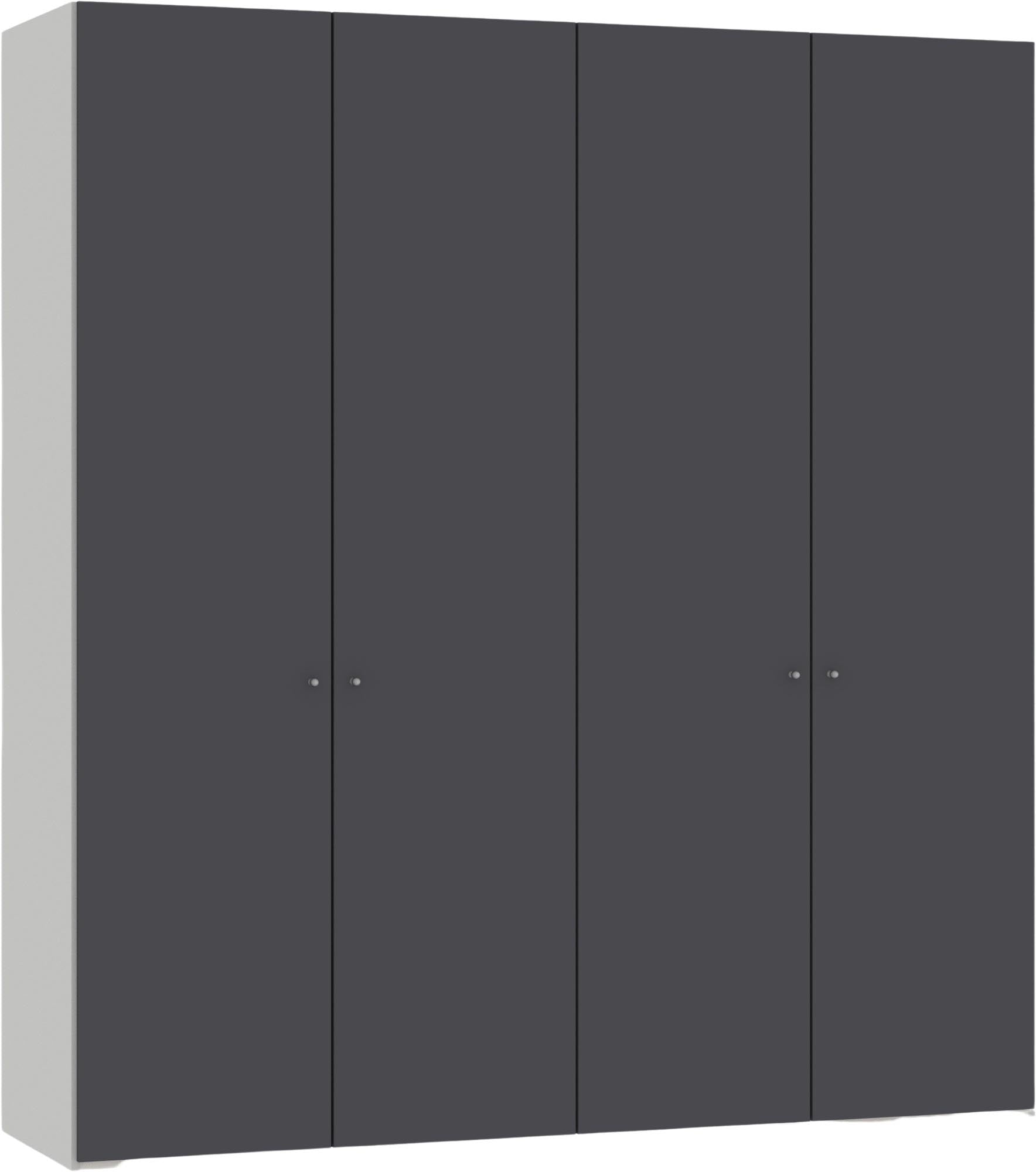 Moderner Jutzler Drehtürenschrank 4-türig Anthrazit inkl. Zubehör.