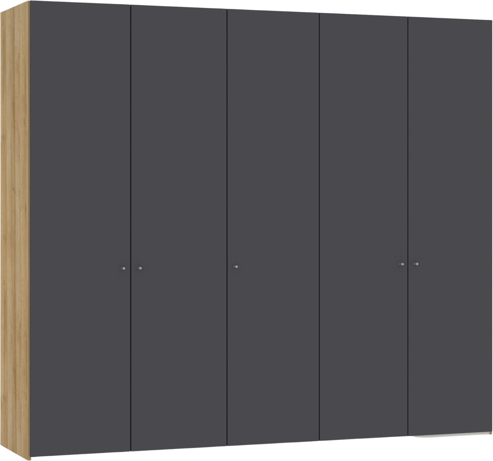 Eleganter Jutzler Drehtürenschrank 5-türig Anthrazit mit Zubehör.