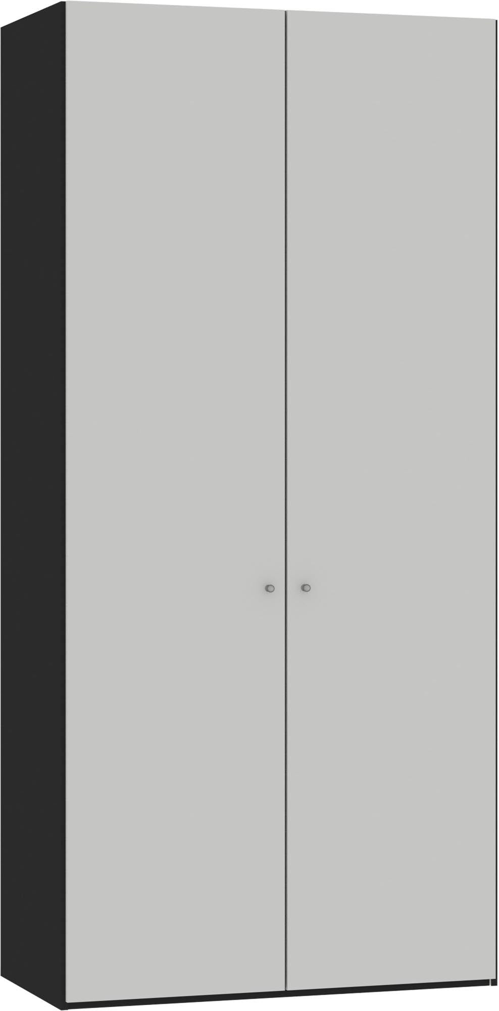 Eleganter 2-türiger Drehtürenschrank in Hellgrau von Jutzler, individuell konfigurierbar, stabil und einfach aufzubauen.