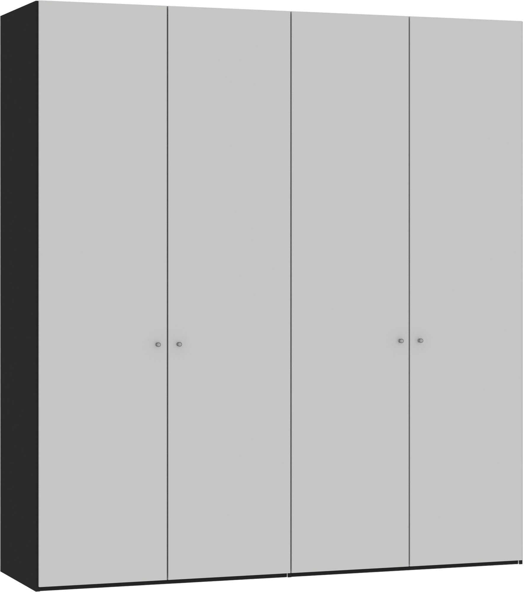 Moderner 4-türiger Drehtürenschrank in Hellgrau von Jutzler.