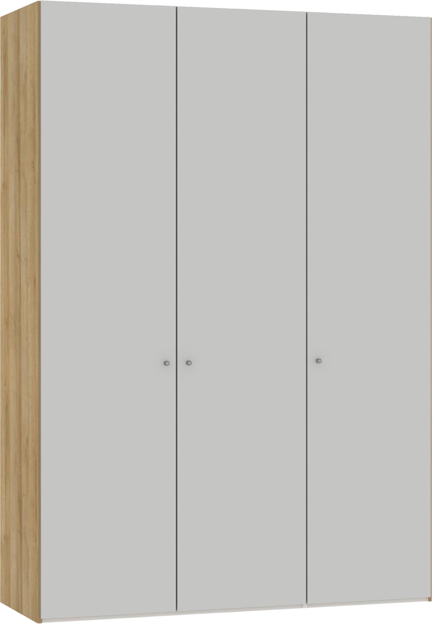 Eleganter 3-türiger Jutzler Schrank in Hellgrau für moderne Räume.
