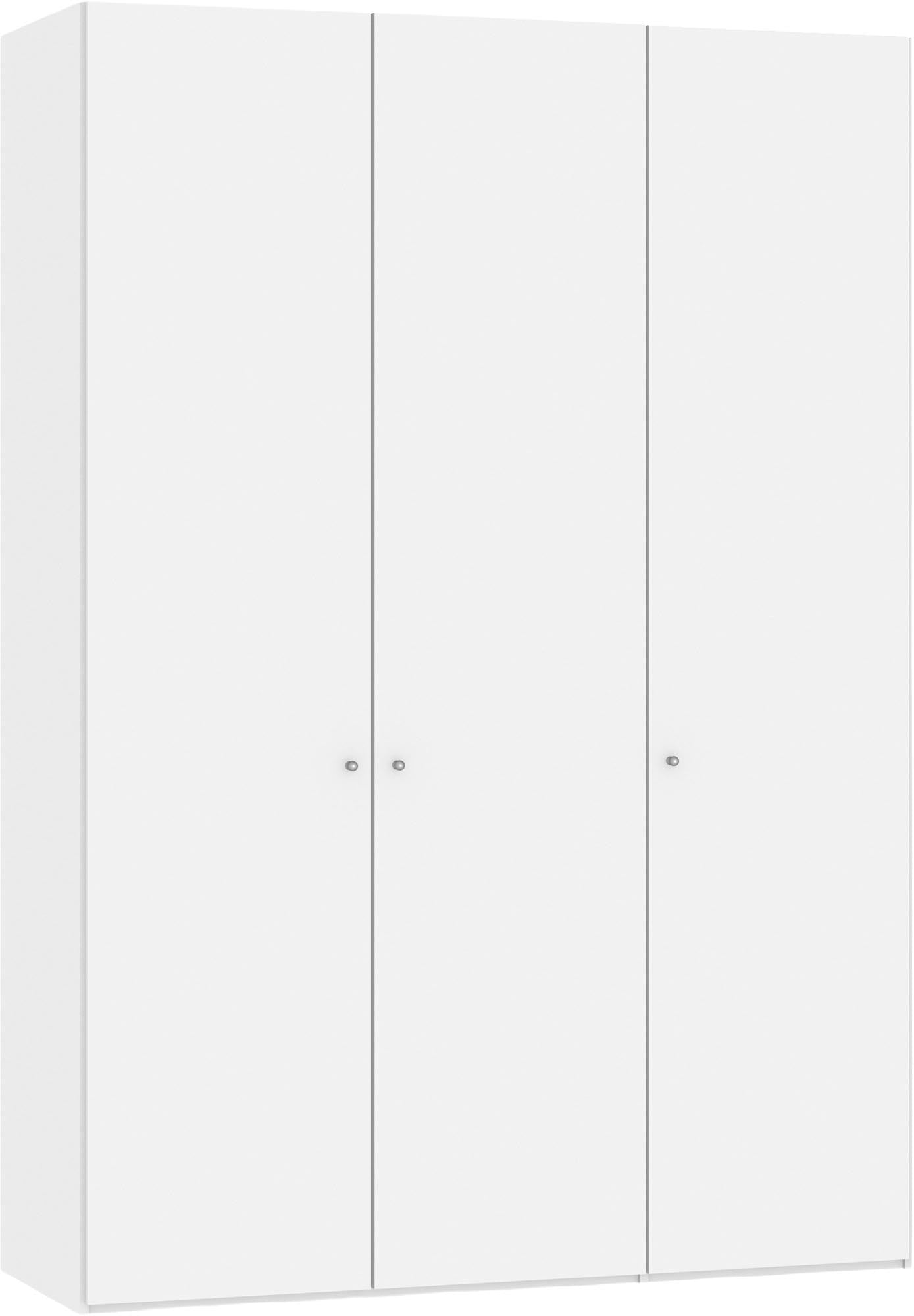 Eleganter 3-türiger Jutzler Schrank in Weiss mit vielseitigem Zubehör.