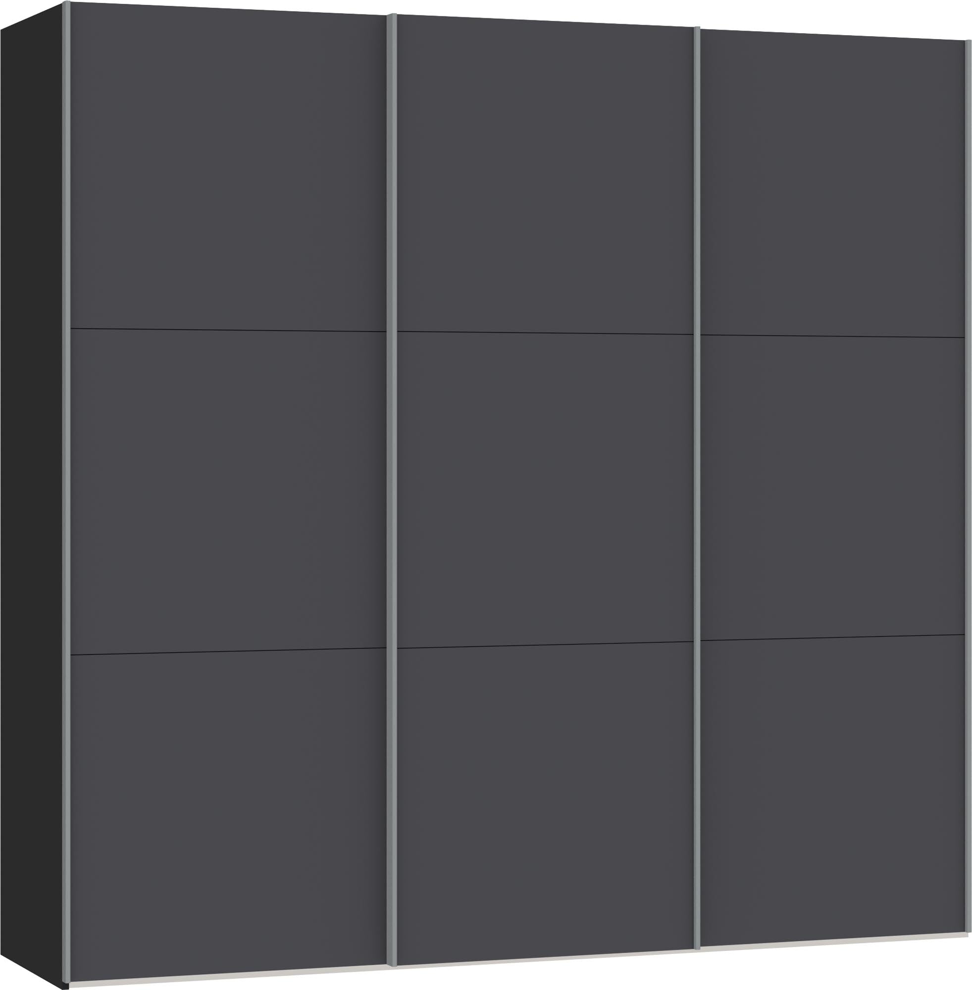 Eleganter Schwebetürenschrank S Anthrazit von Jutzler: Funktionalität trifft auf Design, individuell konfigurierbar, stabil und einfach aufzubauen.