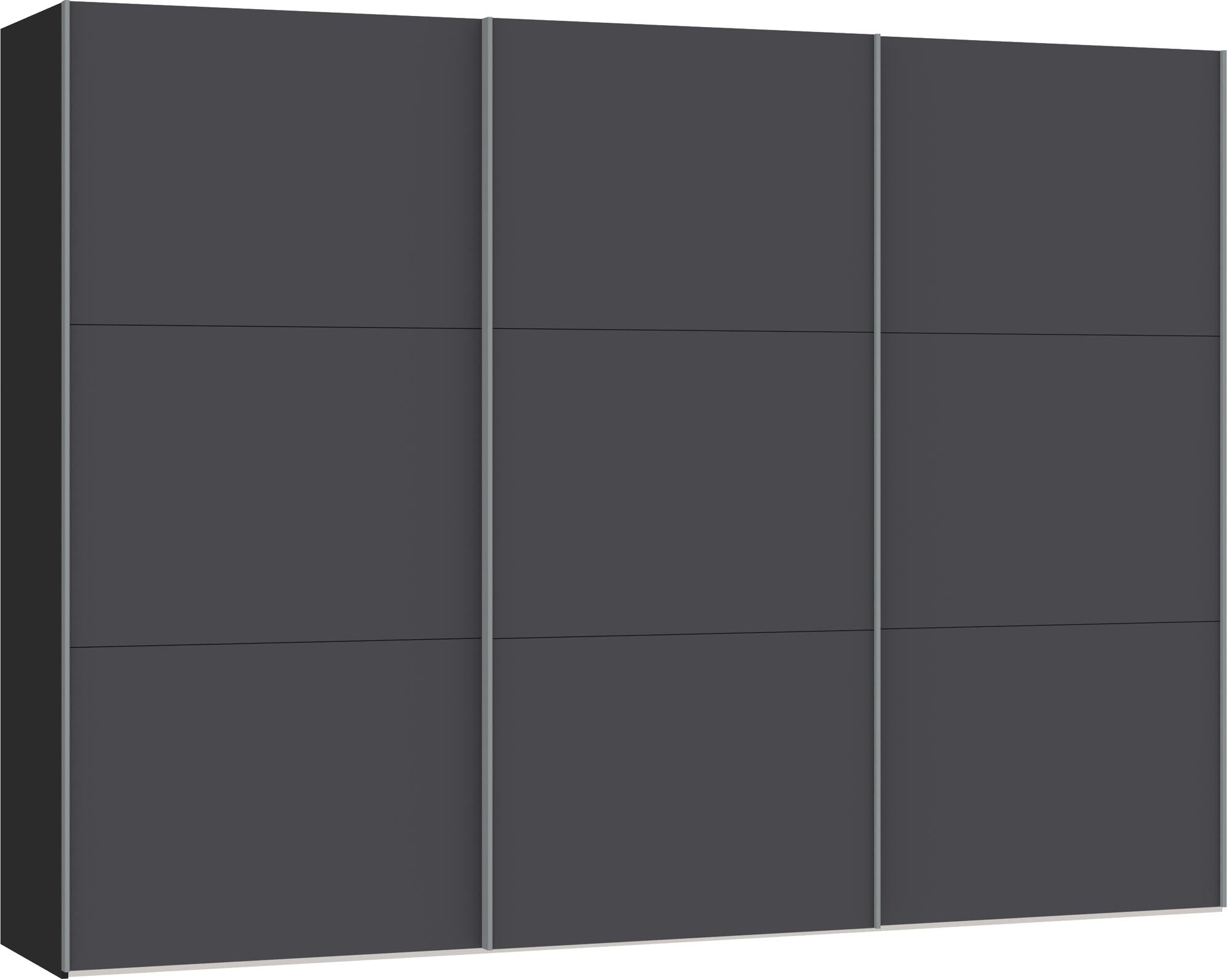 Der Schwebetürenschrank XL Anthrazit von Jutzler vereint stilvolles Design mit hoher Funktionalität und bietet vielseitige Konfigurationsmöglichkeiten.