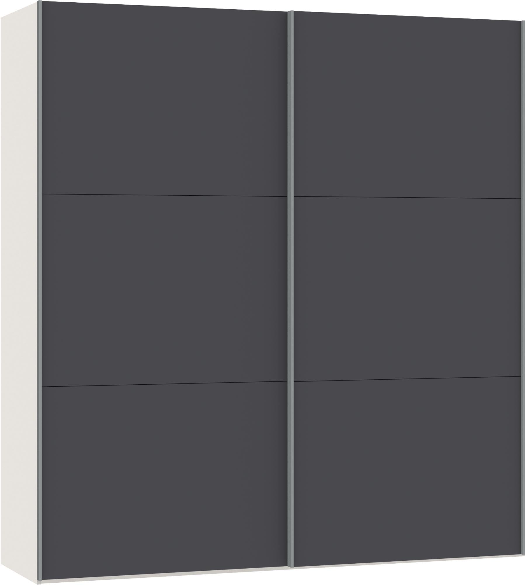 Moderner Jutzler Schwebetürenschrank XS in stilvollem Anthrazit.