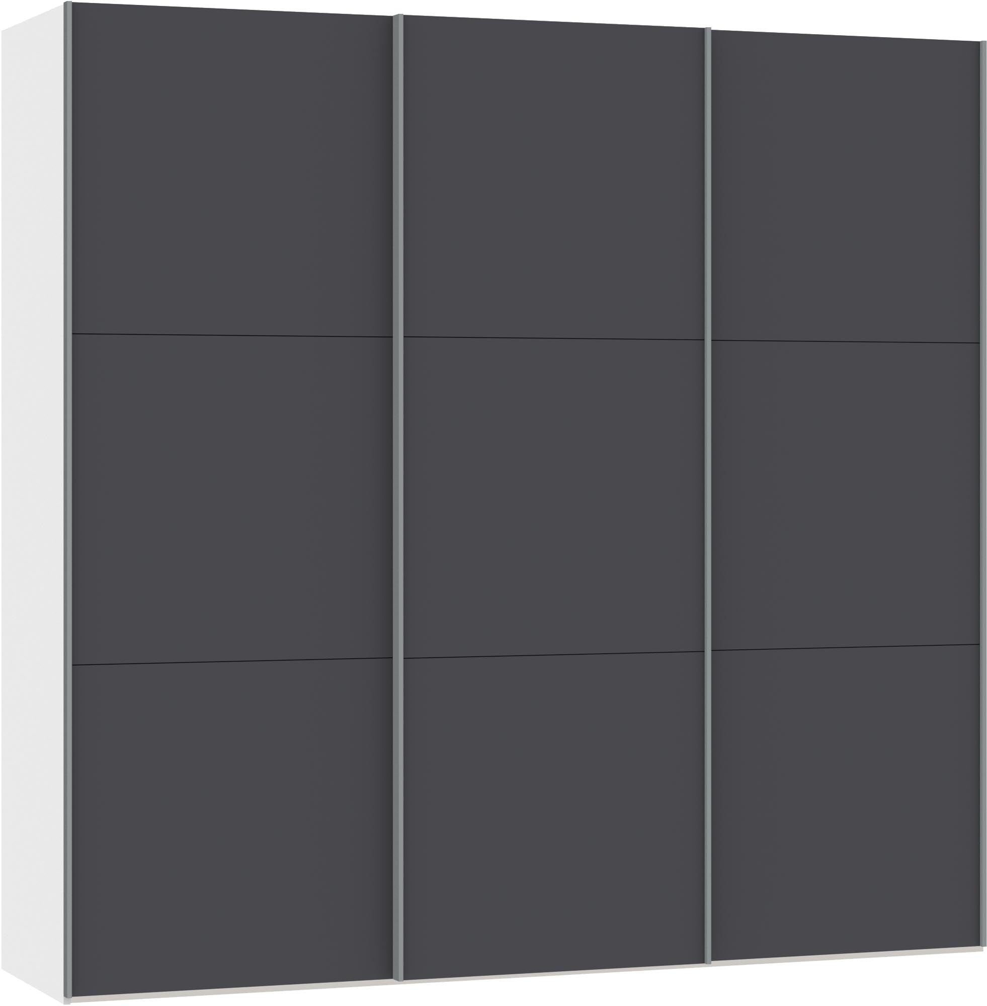 Moderner Jutzler Schwebetürenschrank S Anthrazit mit Zubehör.