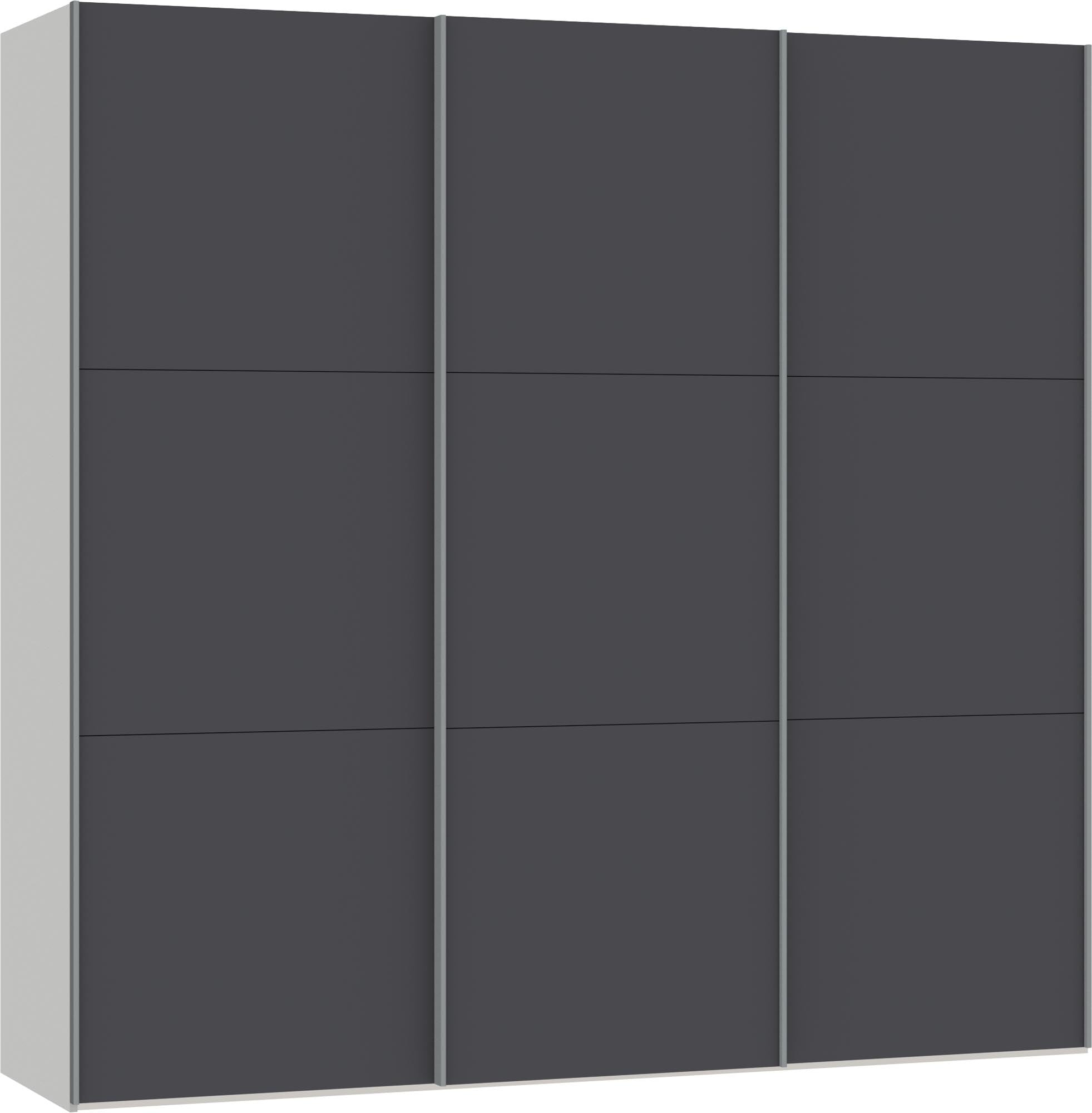 Moderner Jutzler Schwebetürenschrank S Anthrazit mit Zubehör.