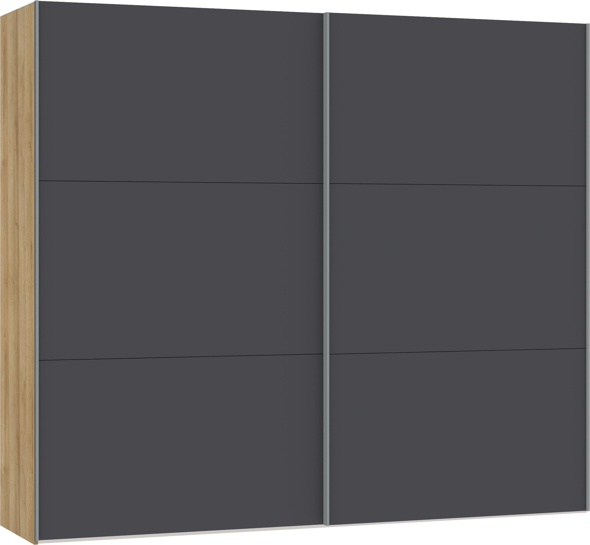 Moderner Schwebetürenschrank M in Anthrazit von Jutzler: Stilvoll, funktional und ideal für kleine Räume.