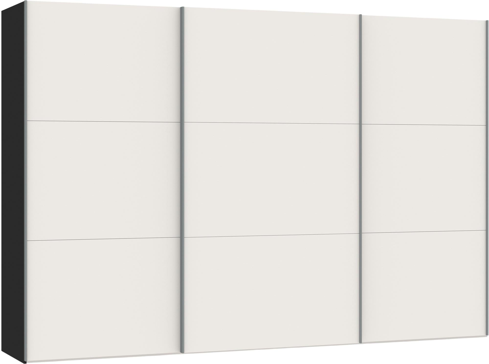 Schwebetürenschrank XXL in Cremeweiss von Jutzler
Eleganter XXL Schwebetürenschrank in Cremeweiss mit praktischem Zubehör.