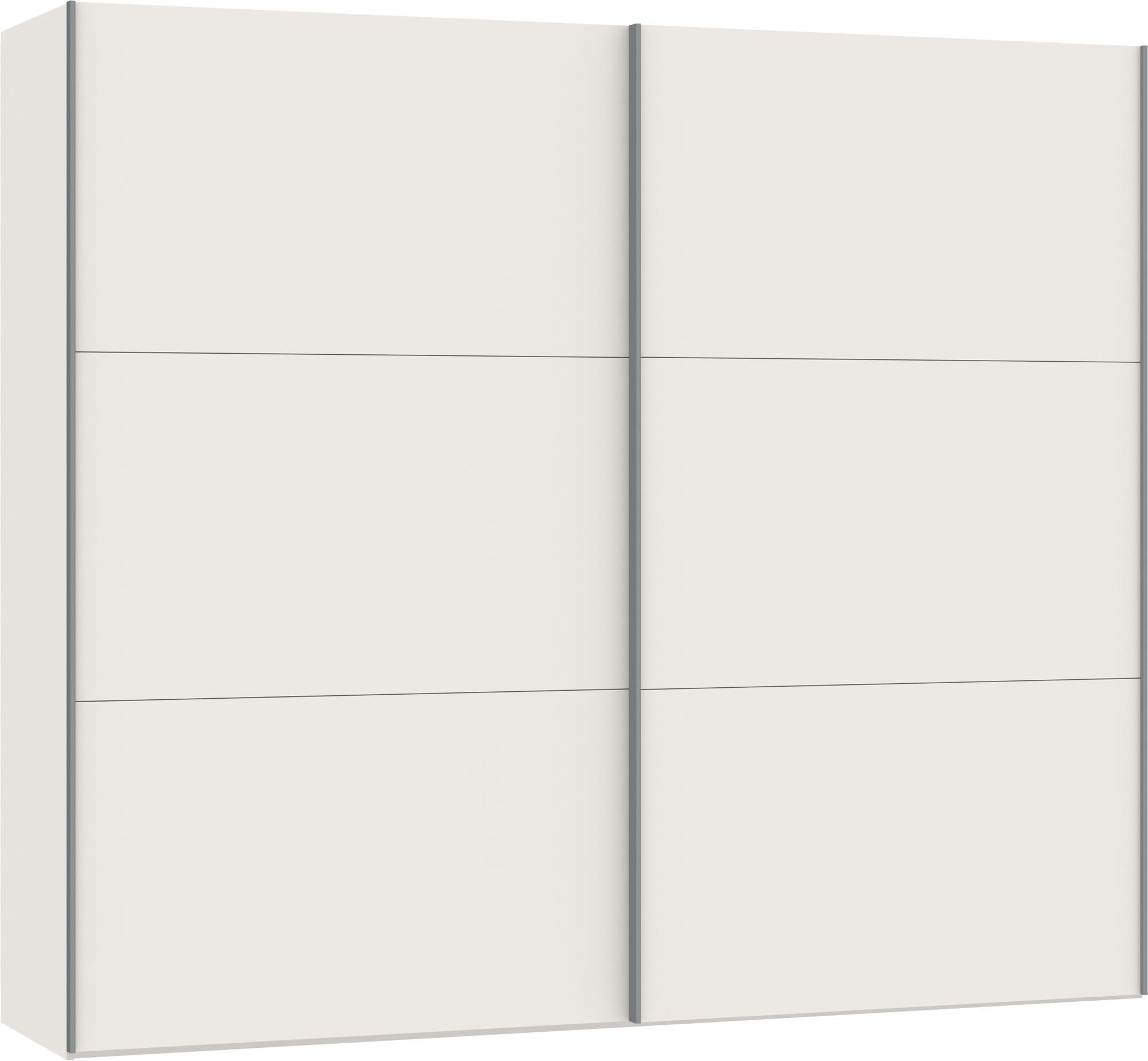 Moderner Jutzler Schwebetürenschrank M in stilvollem Cremeweiss.