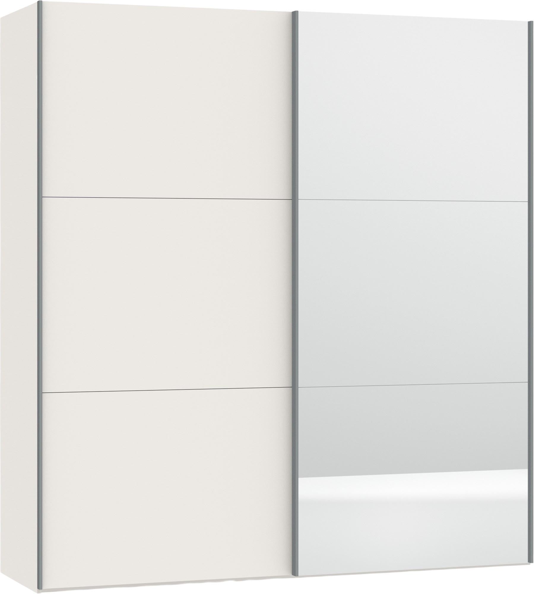 Jutzler Schwebetürenschrank XS: Cremeweiss, Spiegel & Zubehör.