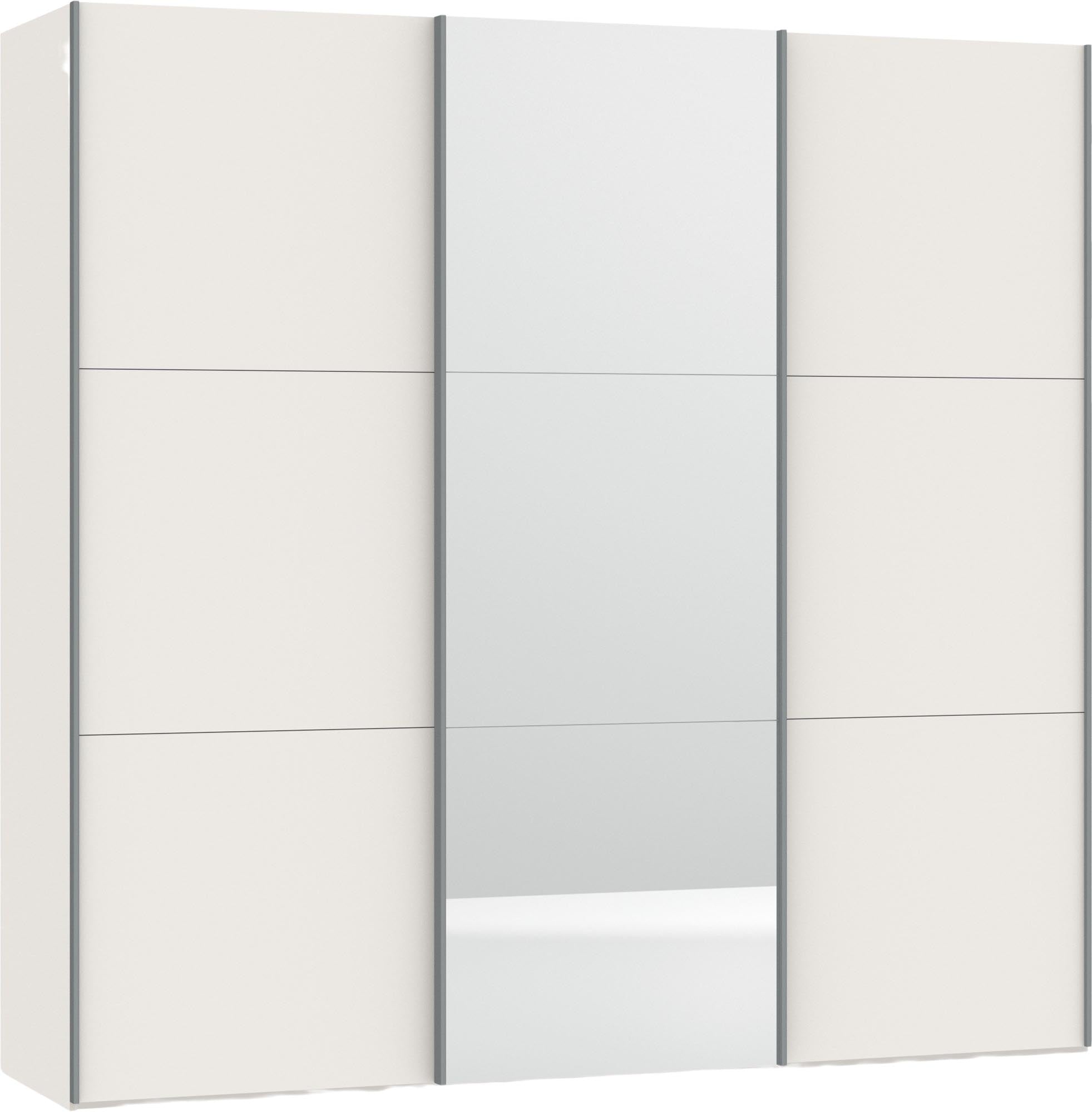 Eleganter Schwebetürenschrank in Cremeweiss mit Spiegel von Jutzler.