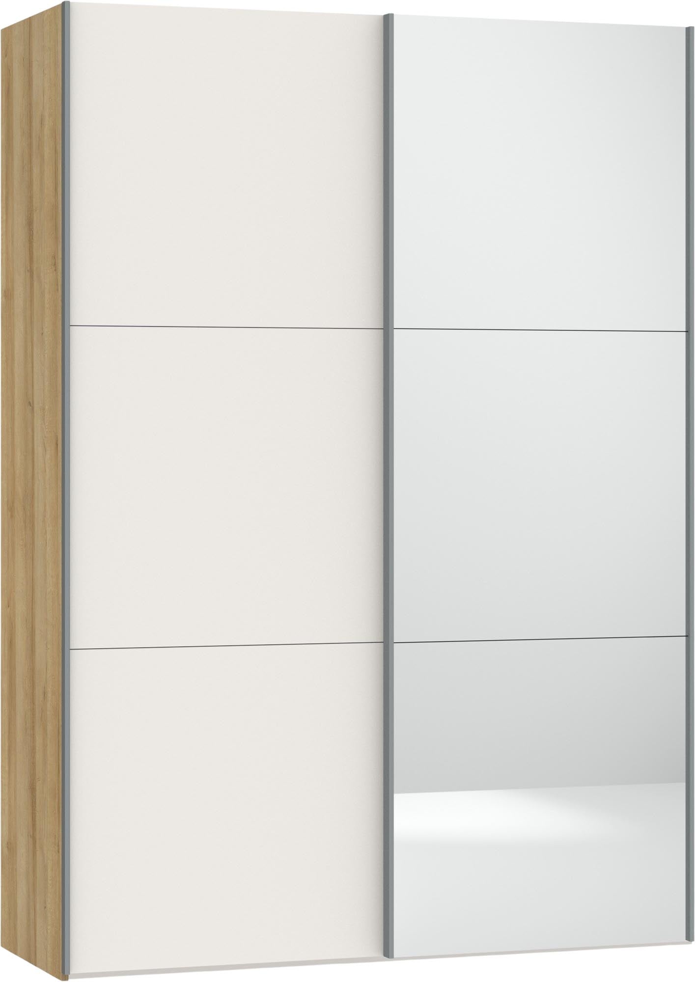 Eleganter Schwebetürenschrank in Cremeweiss mit Spiegel von Jutzler.