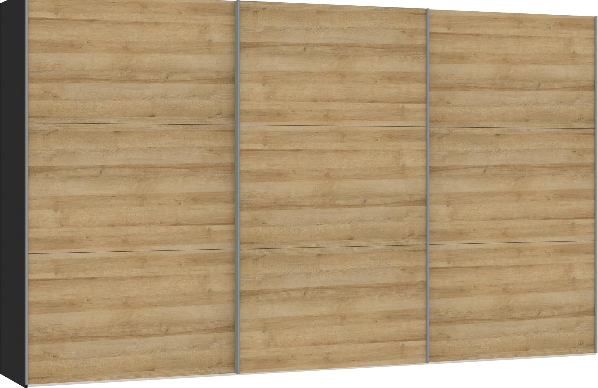 Eleganter Schwebetürenschrank von Jutzler in Eiche, vielseitig konfigurierbar, stabil und einfach aufzubauen.