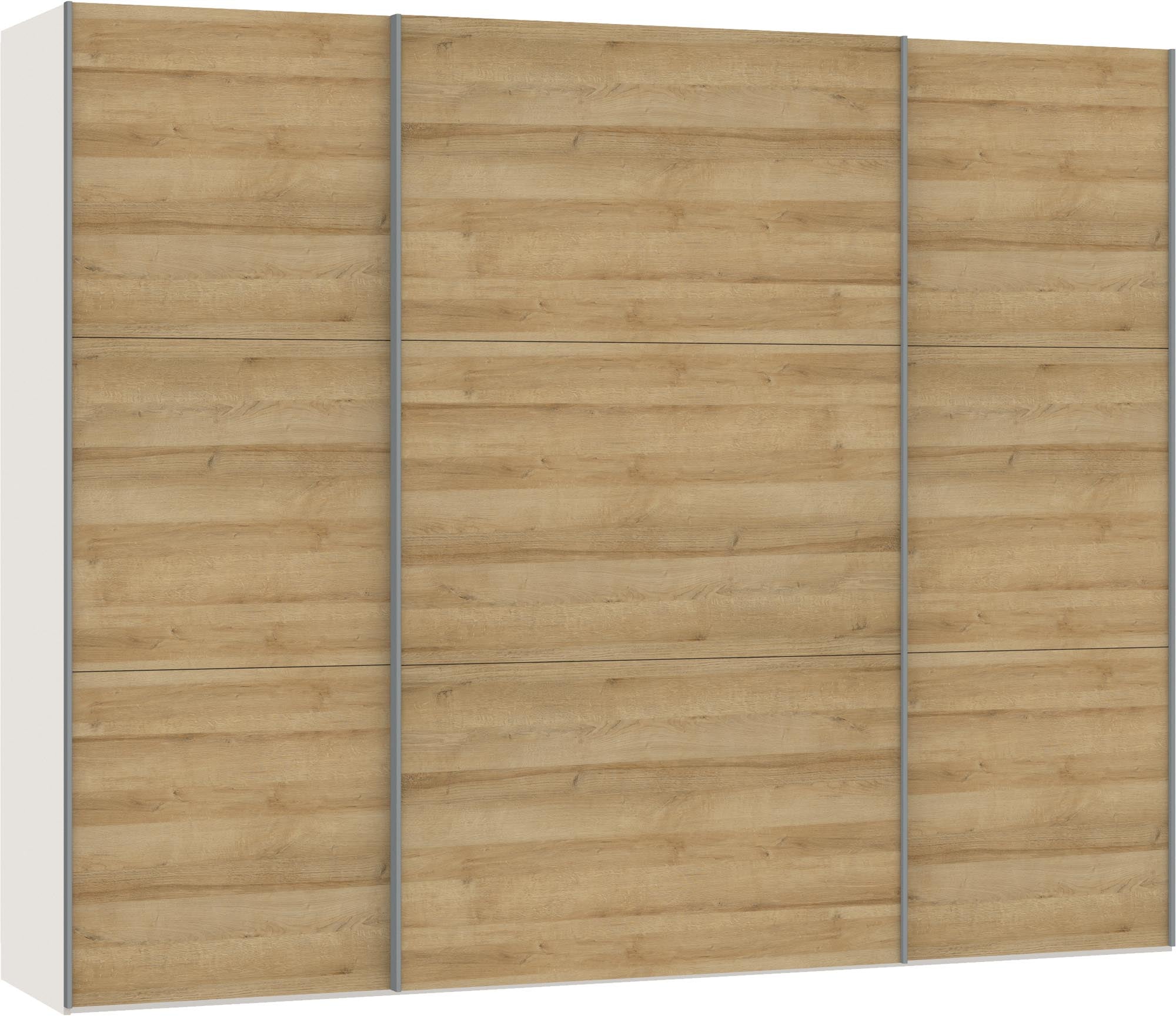 Eleganter Schwebetürenschrank L Eiche von Jutzler: Funktionalität trifft auf Design, individuell konfigurierbar, stabil und einfach aufzubauen.