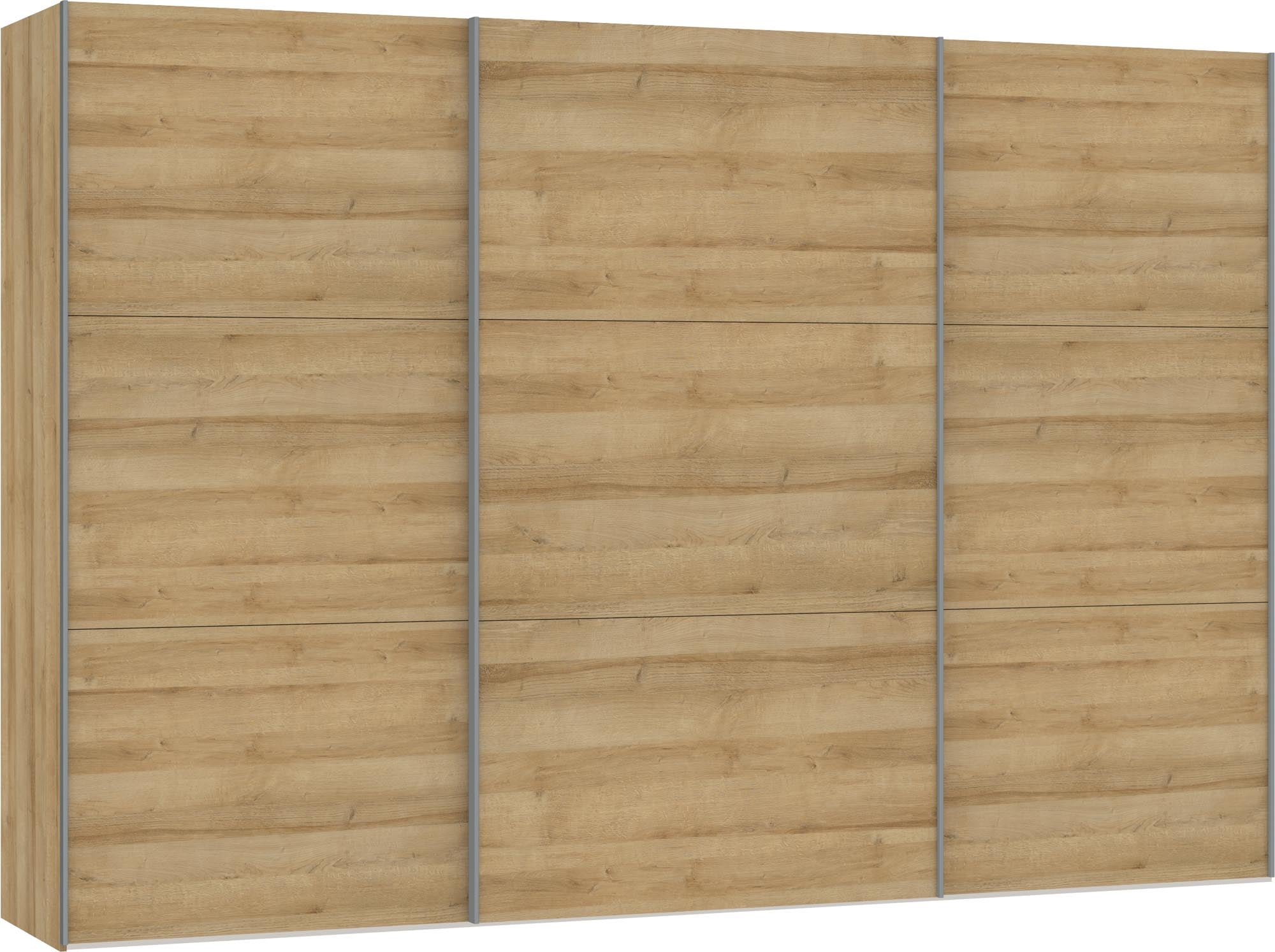 Grosser Eiche Schwebetürenschrank von Jutzler mit praktischem Zubehör.