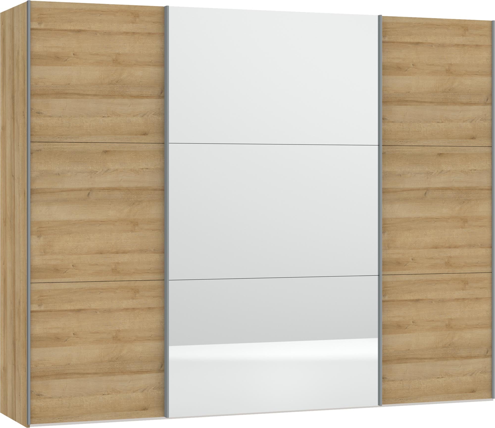 Eleganter Jutzler Schrank L: Eiche/Spiegel, vielseitiges Zubehör.