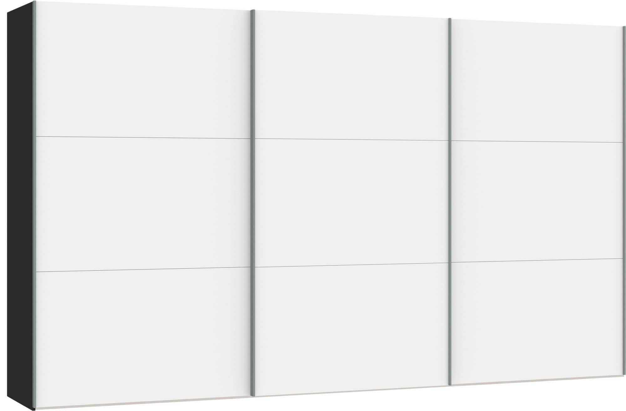 Eleganter Schwebetürenschrank in Premiumweiss von Jutzler: Funktional, individuell konfigurierbar, stabil und einfach aufzubauen.