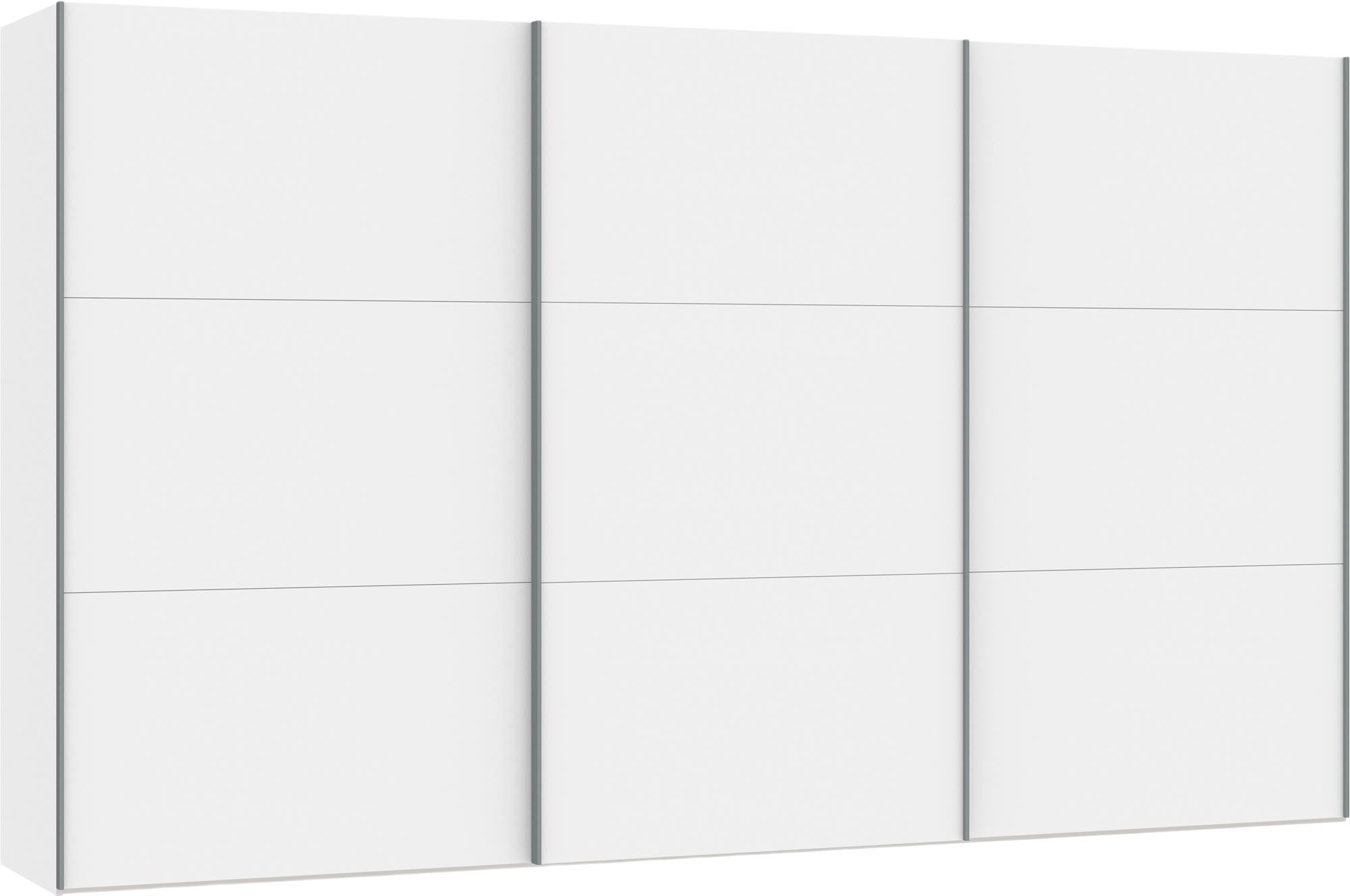 Moderner Schwebetürenschrank in strahlendem Premiumweiss von Jutzler, vielseitig anpassbar, robust und leicht zu montieren.