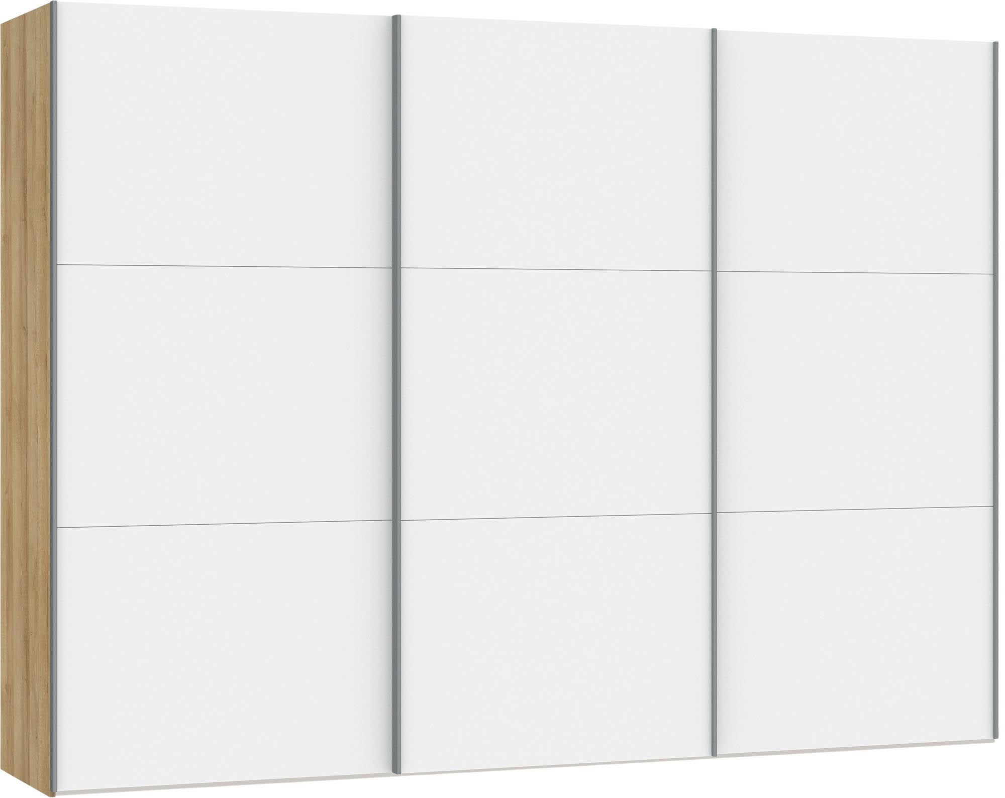 Geräumiger Jutzler Schrank in stilvollem Premiumweiss mit Schwebetüren.